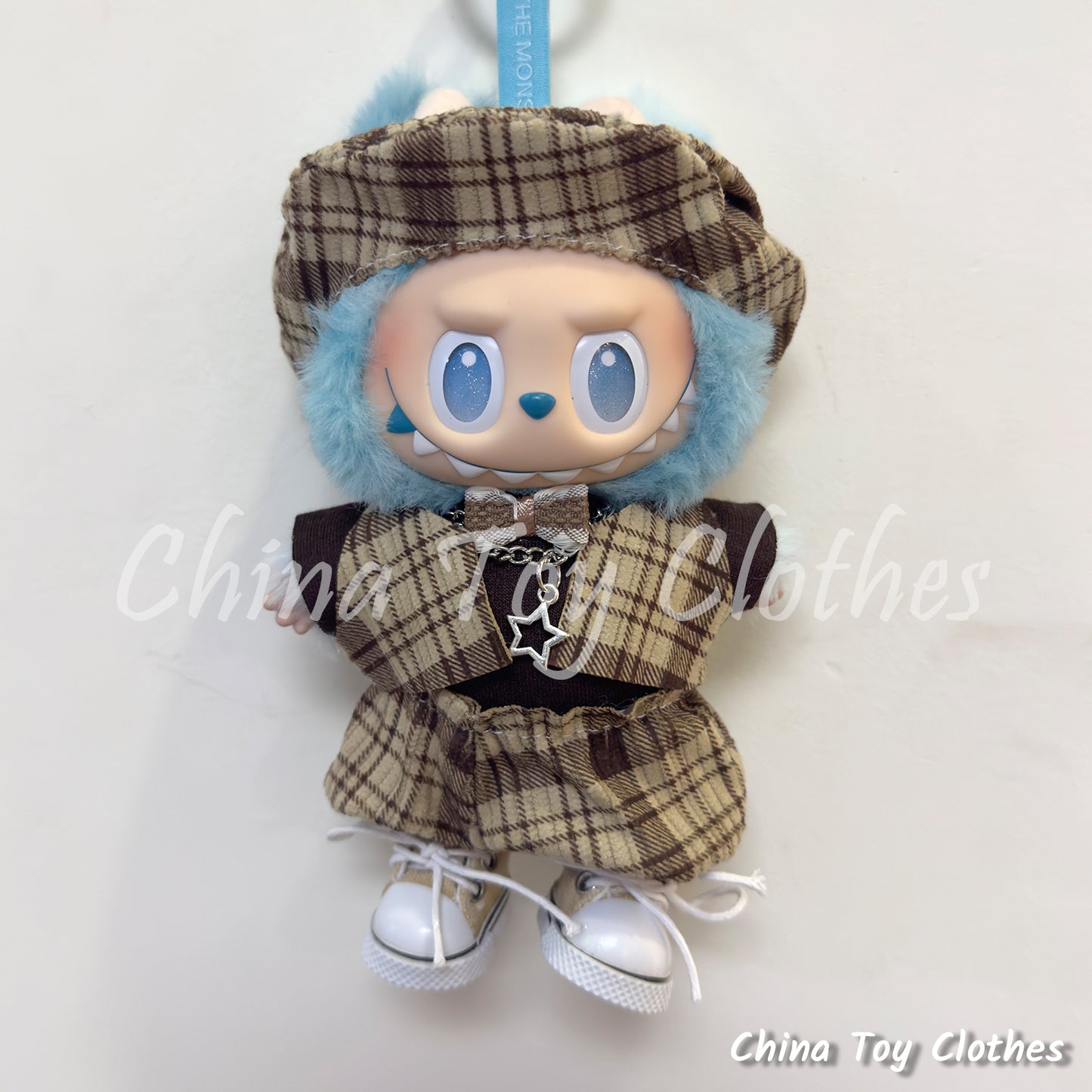 LABUBU 17cm 怪獸毛絨公仔衣帥哥漫畫風格 4 件套無玩具