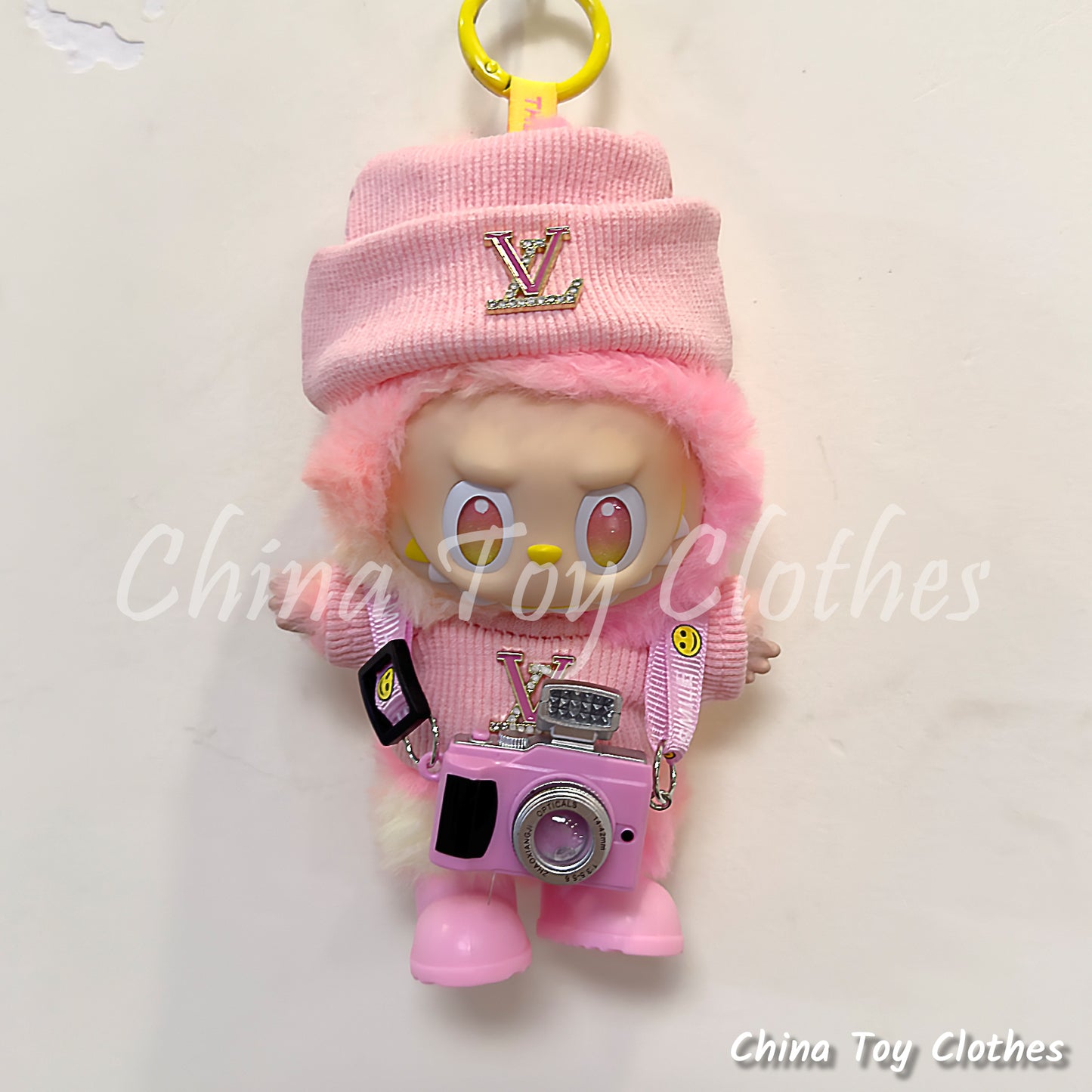 LABUBU 17cm The Monsters Plush Doll Handmade Clothes Elegant Lady VV Fashion Outfit Camera NO TOY