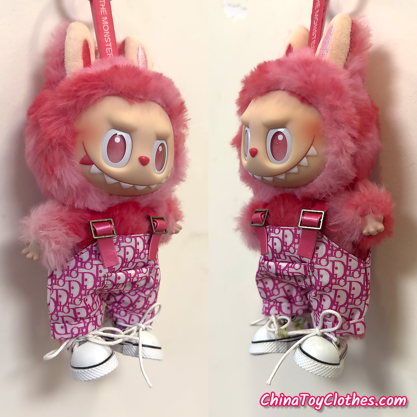 LABUBU 17cm The Monsters Plush Doll Replacing Clothes 'Rich Doll' Jumpsuit NO TOY