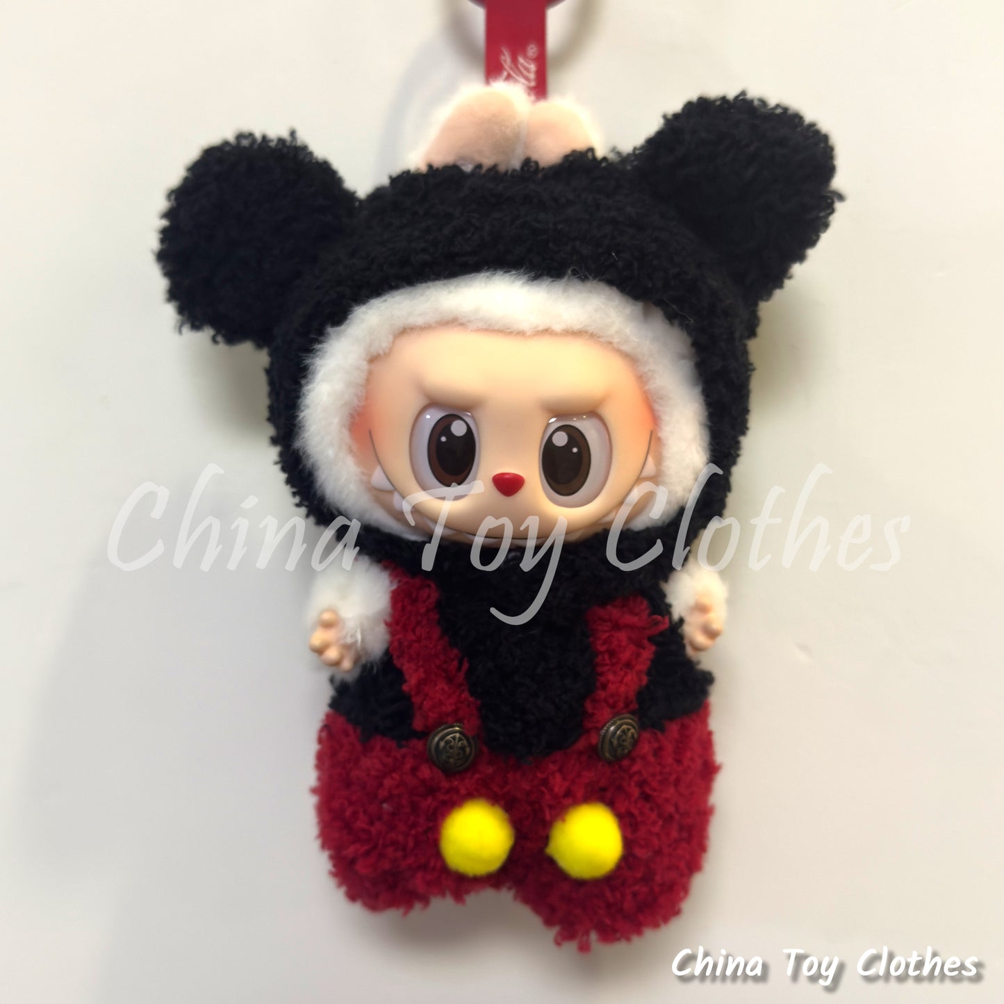 LABUBU 17cm 7inch The Monsters Plush Doll Clothes Handmade Mickey Mouse Outfit NO TOY