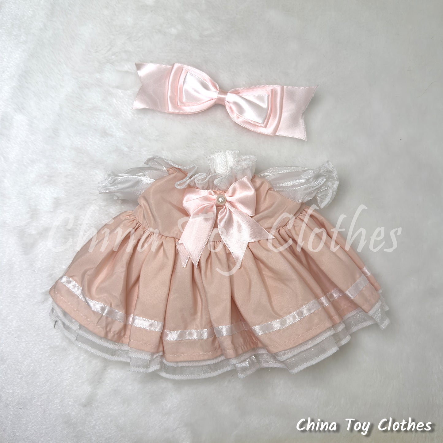 LABUBU 38cm 15inch The Monsters Plush Doll Clothes Handmade Sakura Dress NO TOY