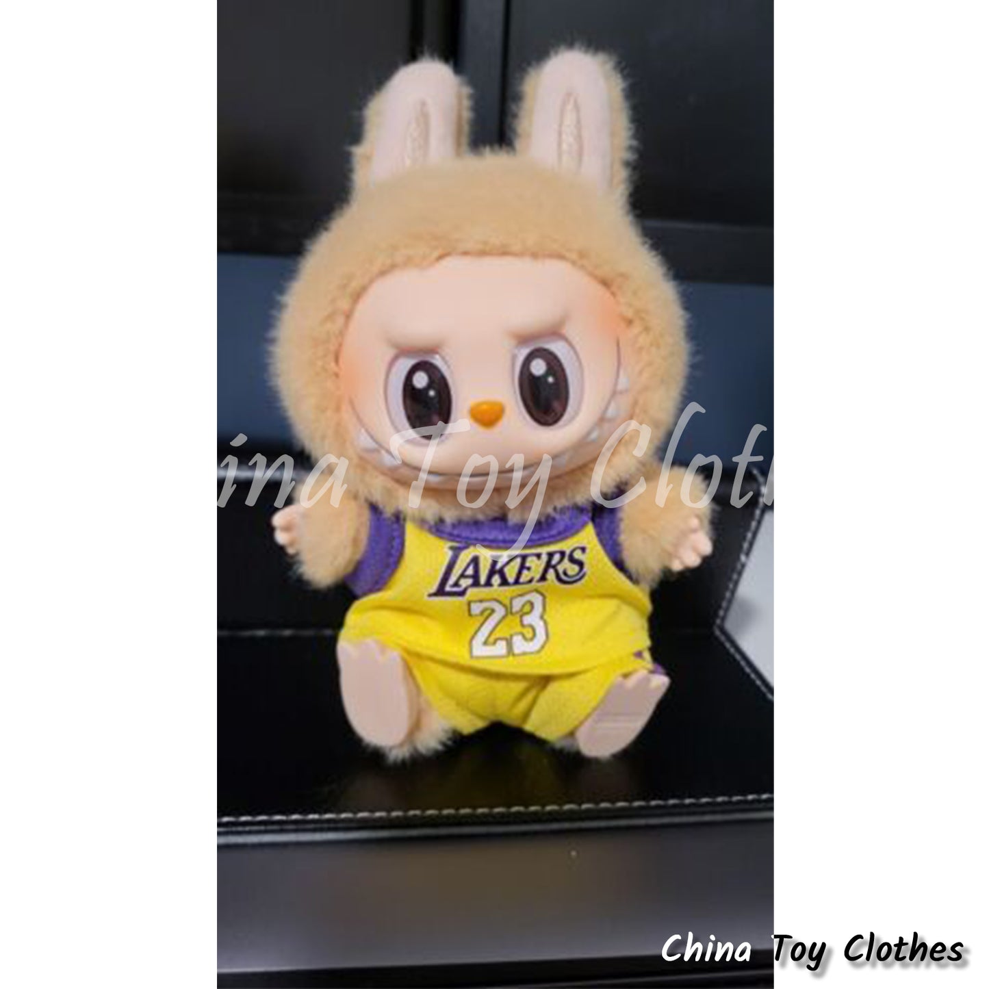 LABUBU 17cm The Monsters Plush Doll Clothes Lakes No. 23 Basketball Sportsware NO TOY