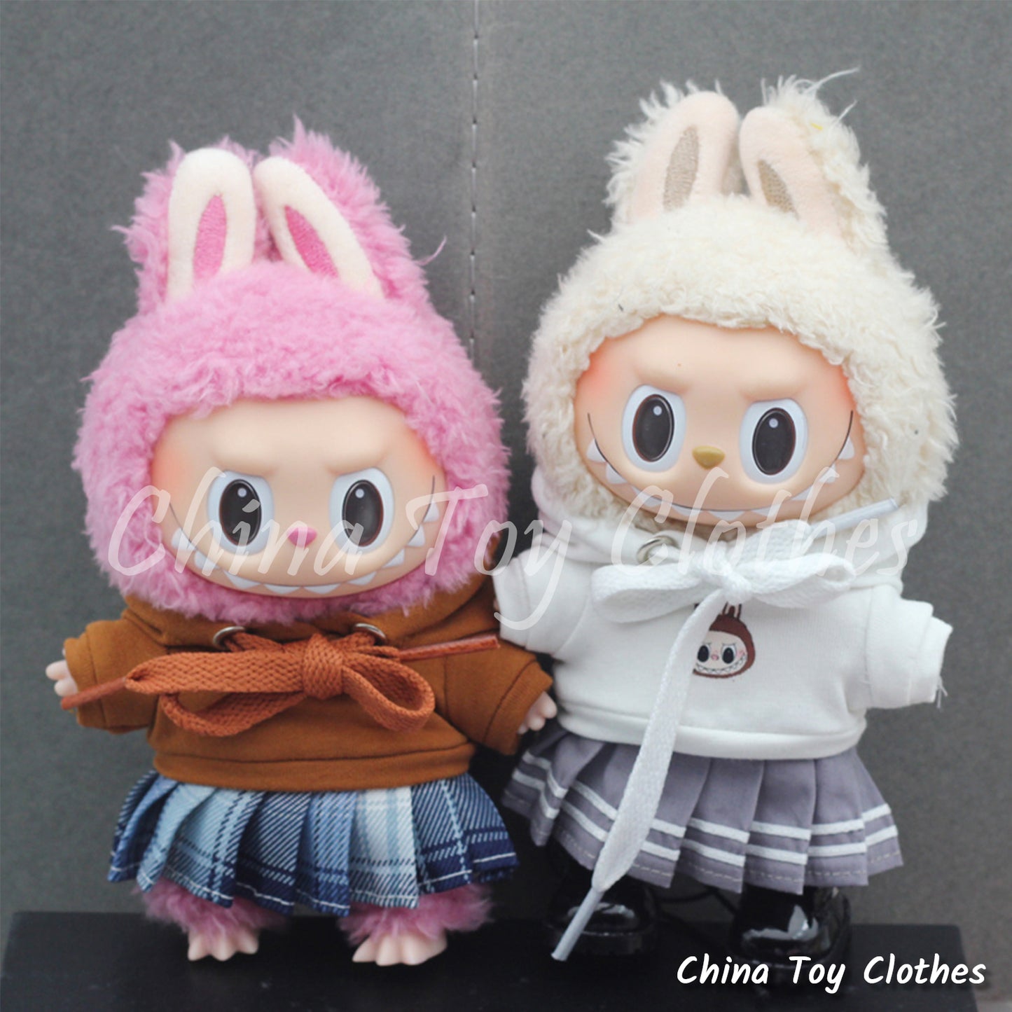 LABUBU 17cm POP MART The Monsters Plush Doll Replacing Clothes Girl's Adorable Short Skirt NO TOY