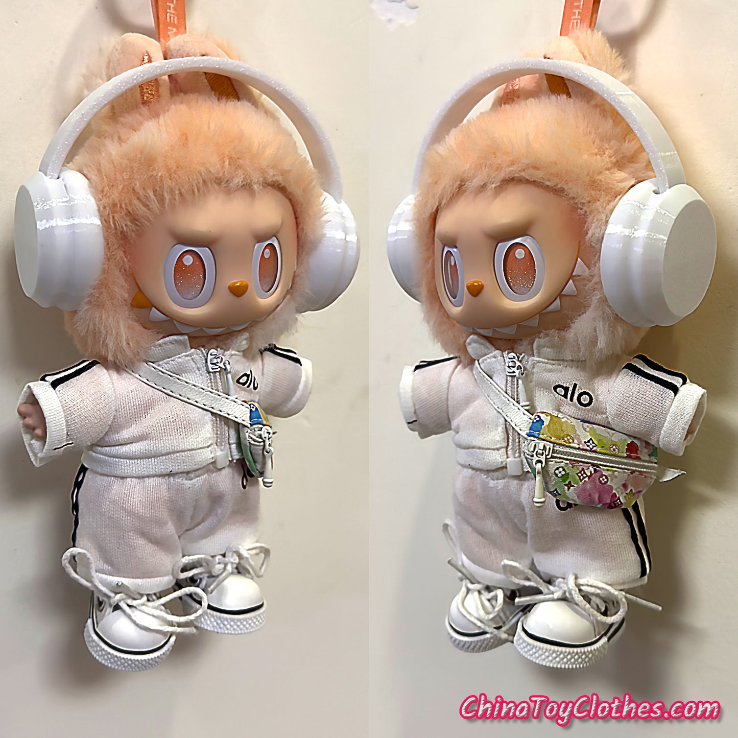 LABUBU 17cm 怪獸毛絨公仔衣帥哥漫畫風格 4 件套無玩具