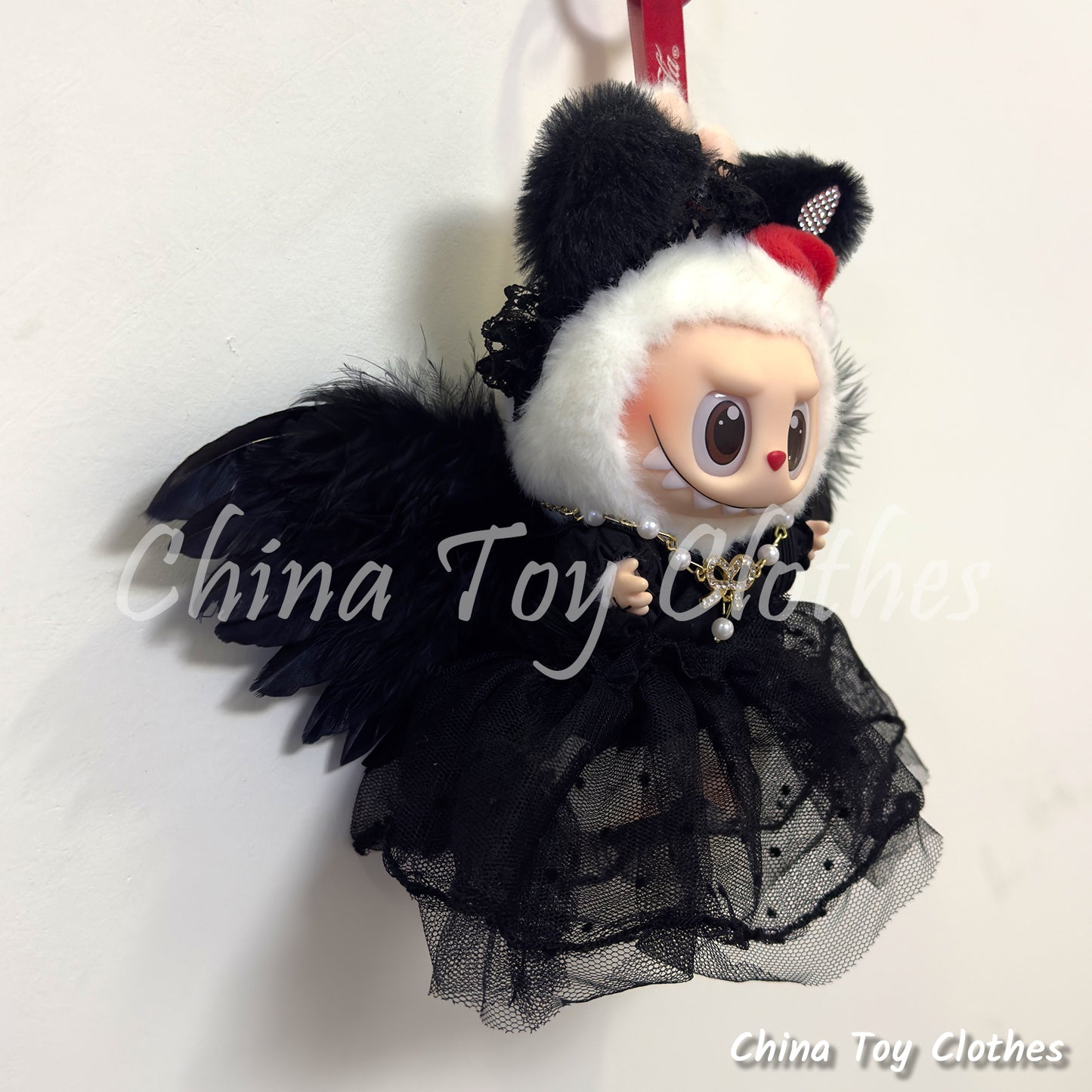 LABUBU 17cm 怪獸毛絨公仔衣帥哥漫畫風格 4 件套無玩具