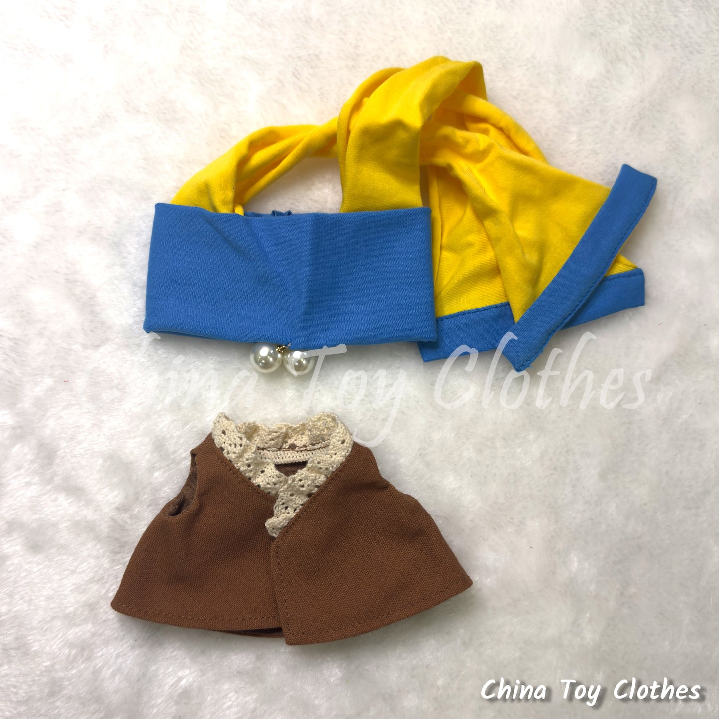 LABUBU 17cm The Monsters Plush Doll Clothes The Girl with a Pearl Earring NO TOY