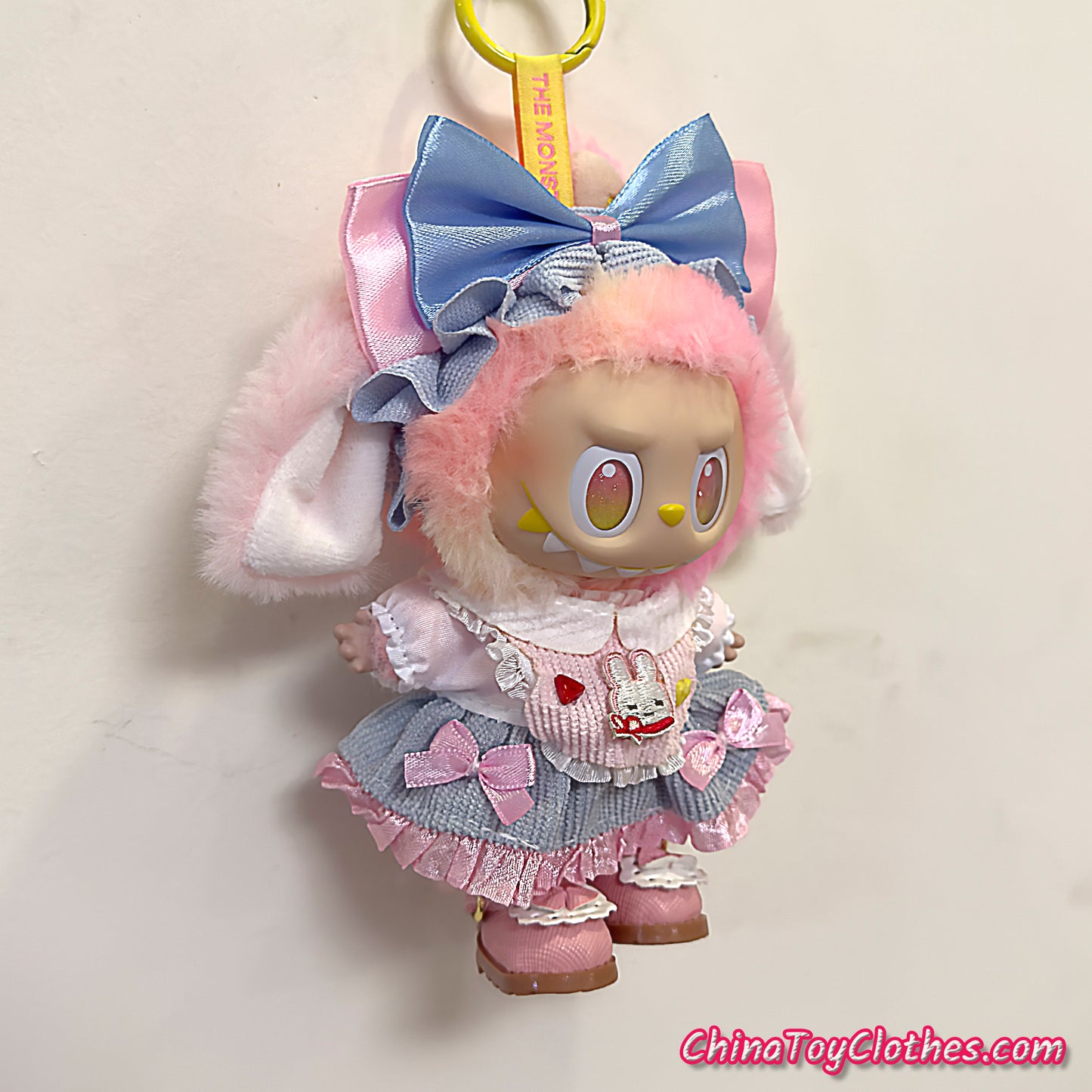 LABUBU 17cm The Monsters Plush Doll Handmade Clothes Kawaii Bunny Dress NO TOY