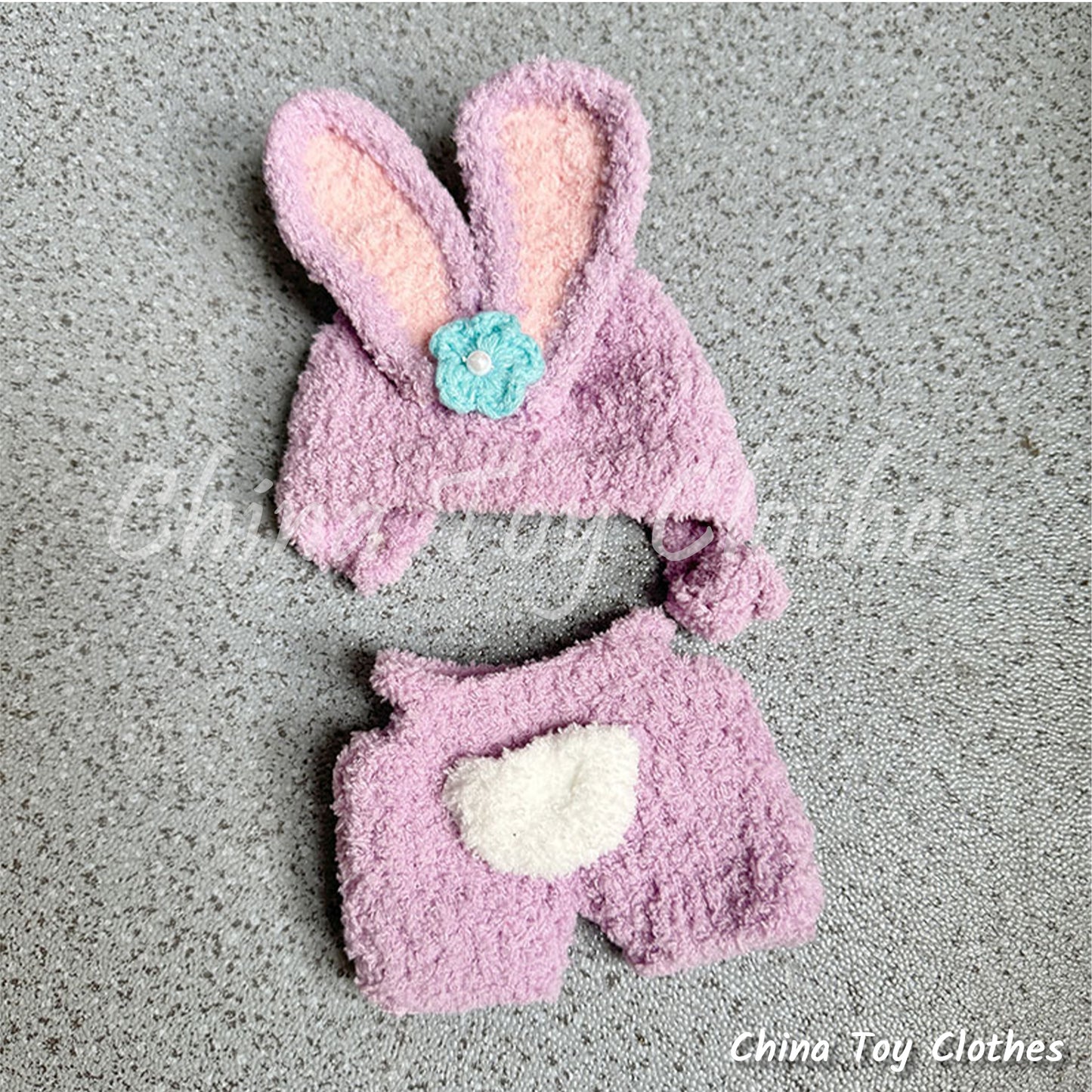 LABUBU 17cm Les Monstres Peluche Poupée Vêtements Belle Lapin Violet Stellalou Tenue PAS DE JOUET