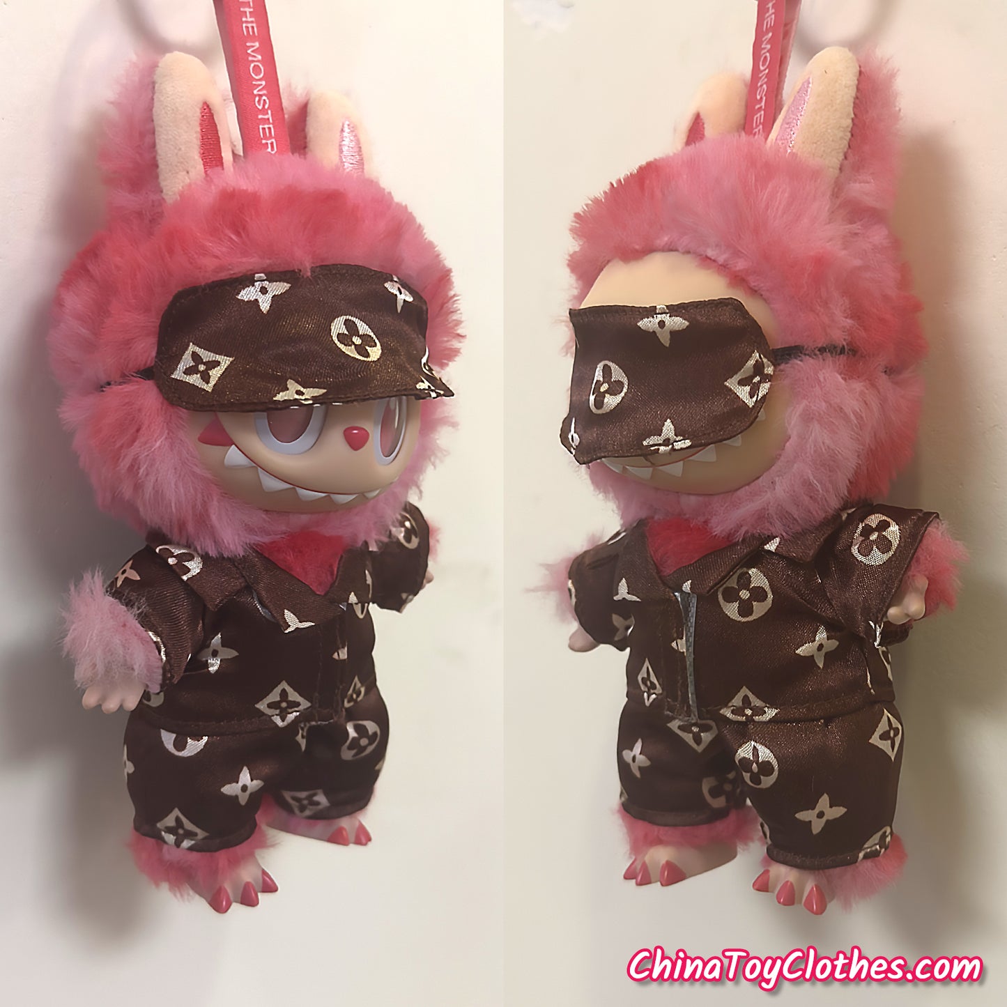LABUBU 17cm Les Monstres Peluche Poupée Vêtements Pyjamas 3 pièces dans un ensemble PAS DE JOUET