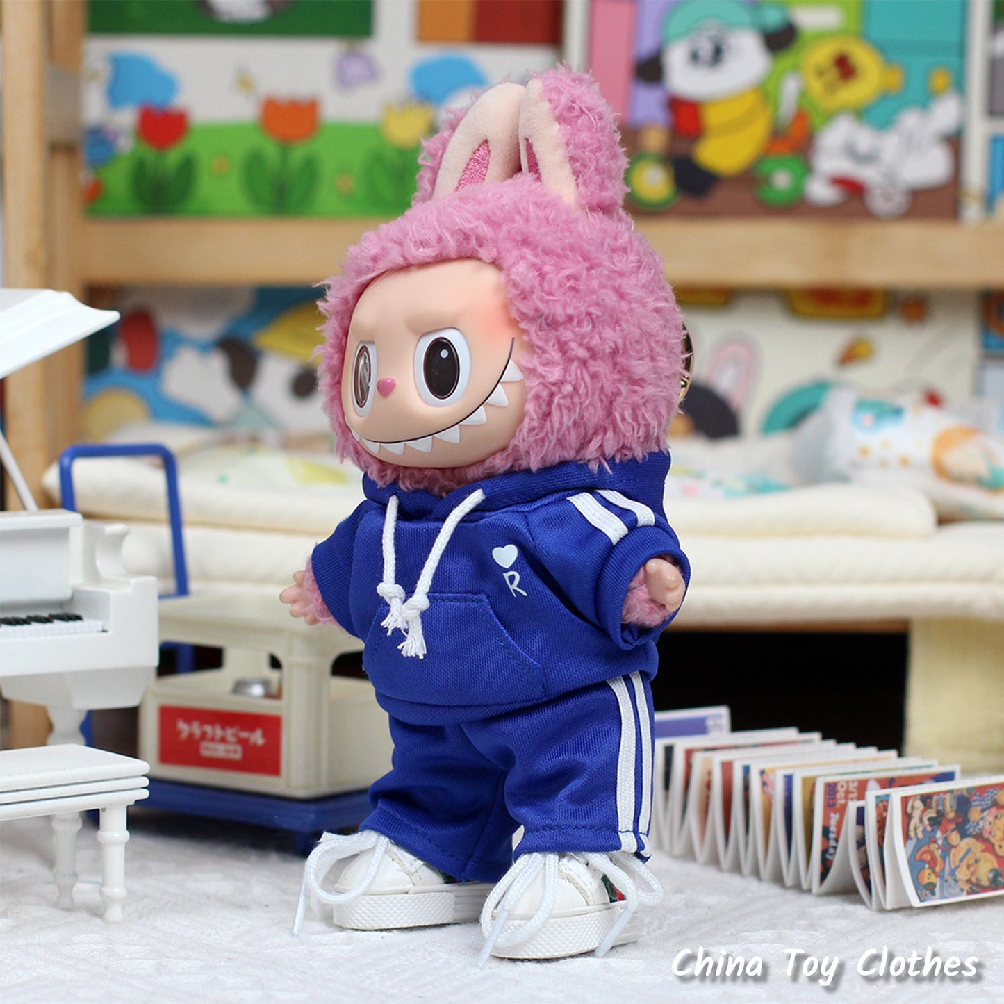LABUBU 17cm Les Monstres Peluche Poupée Vêtements Beau Mec Style Manga 4 articles dans un costume PAS DE JOUET