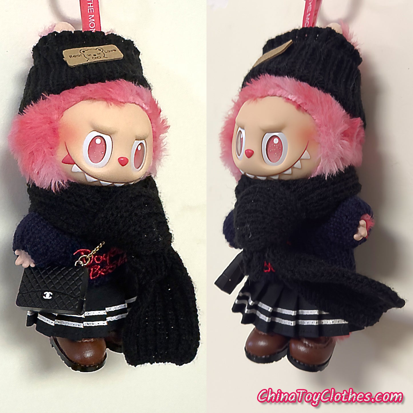 LABUBU 17cm Les Monstres Peluche Poupée Vêtements Rich Guy Femme Fille GG Costume PAS DE JOUET