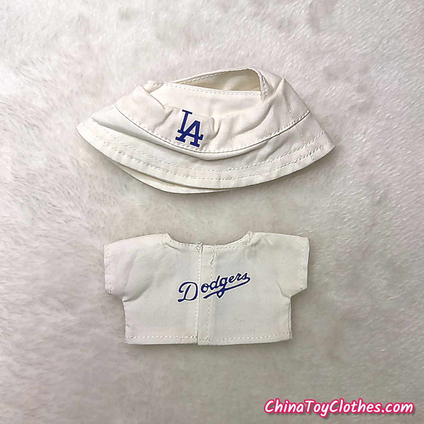 LABUBU 17cm The Monsters Plush Doll Replacing Clothes White LA Dodgers No. 5 FREEMAN Sportswear Outfit NO TOY