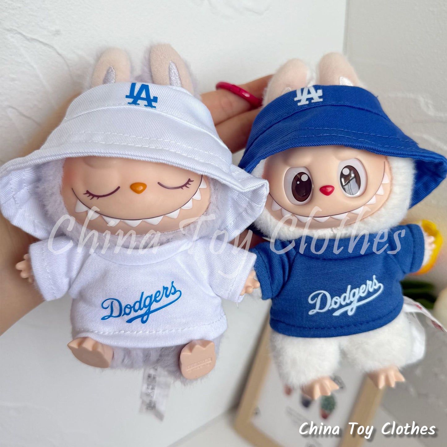 LABUBU 17cm The Monsters Plush Doll Replacing Clothes Dodgers Sportswear Outfit NO TOY