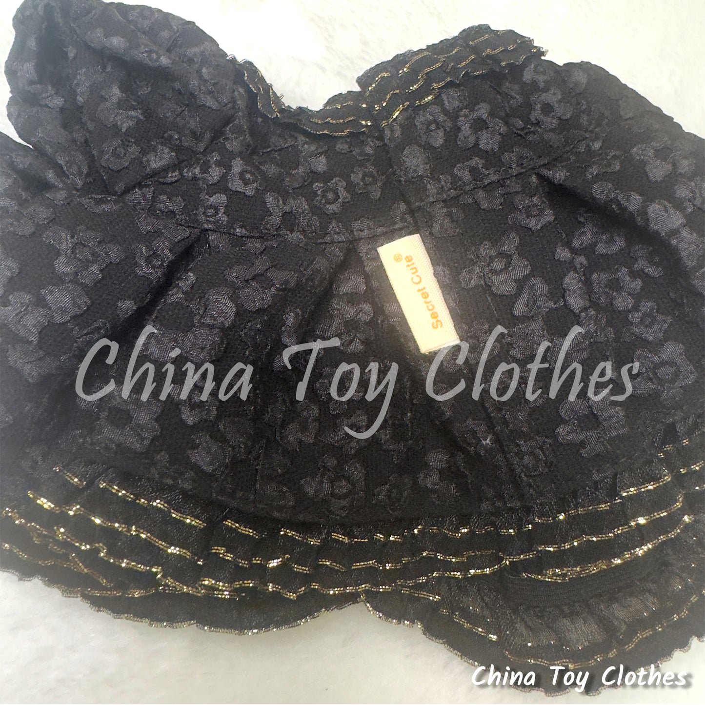 LABUBU 38cm 15inch The Monsters Plush Doll Clothes Handmade Black Lady Dress NO TOY