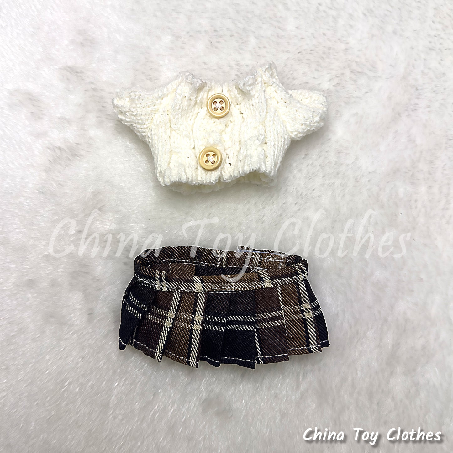 LABUBU 17 公分怪獸毛絨娃娃衣服富婆女孩 GG 套裝無玩具