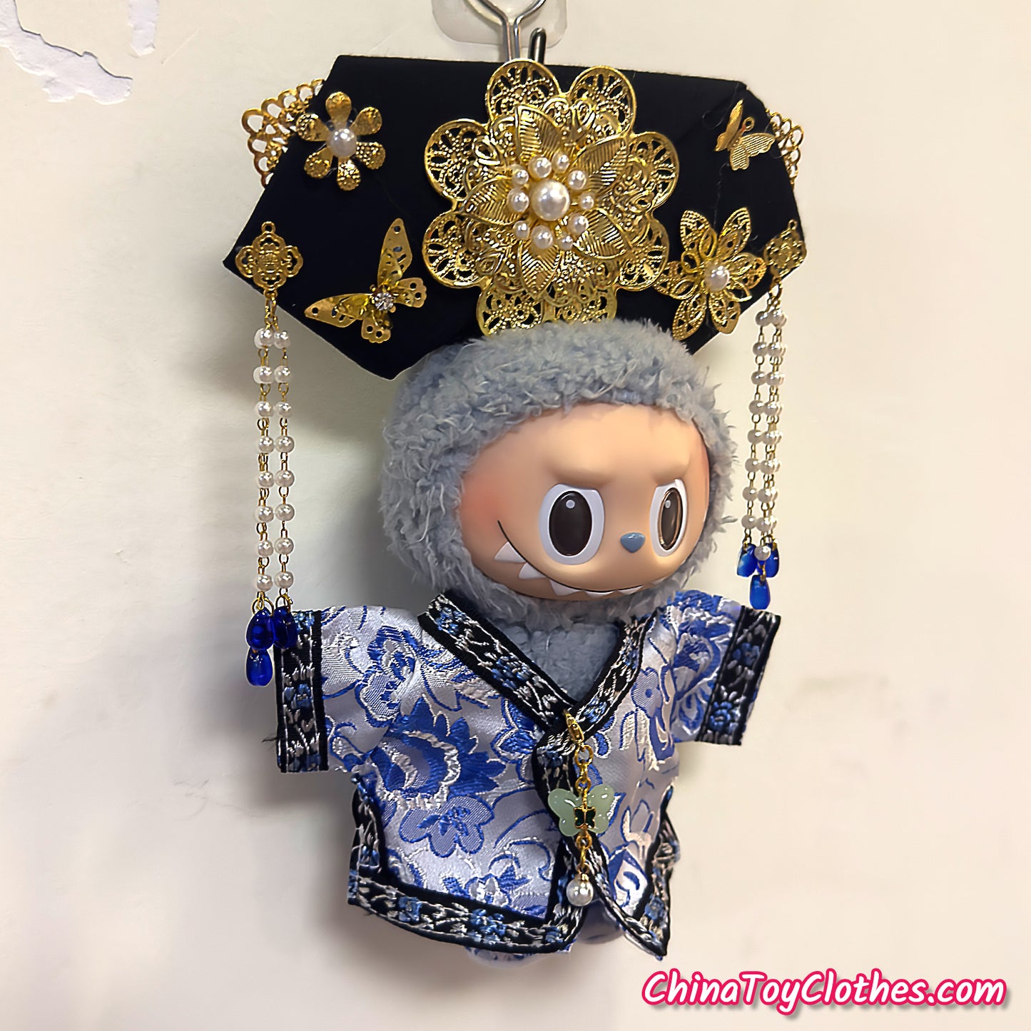 LABUBU 17cm The Monsters Plush Doll Handmade Clothes china Blue Traditional Qing Dynasty Princess Outfit NO TOY (Copy)