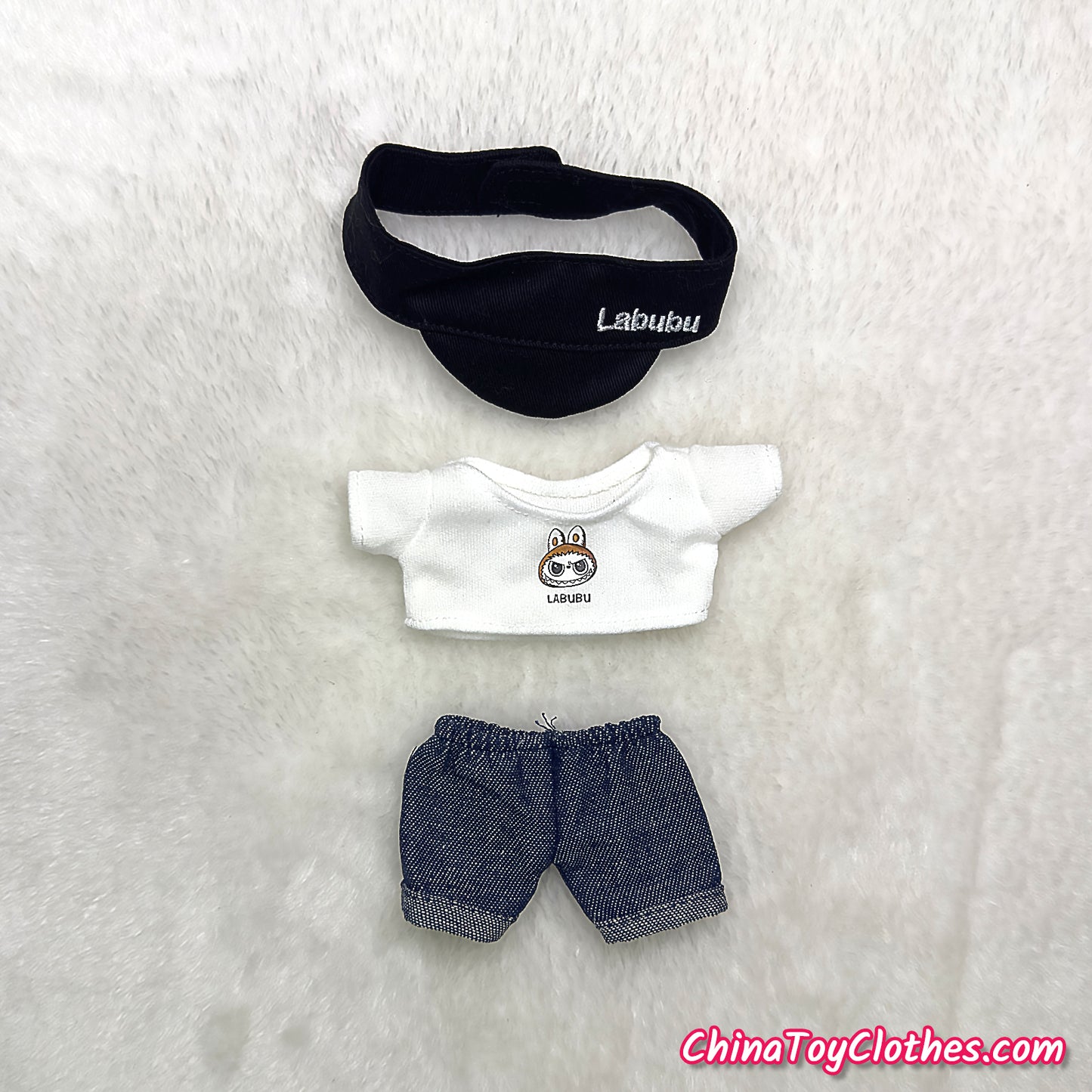 LABUBU 17 公分怪獸毛絨娃娃衣服富婆女孩 GG 套裝無玩具