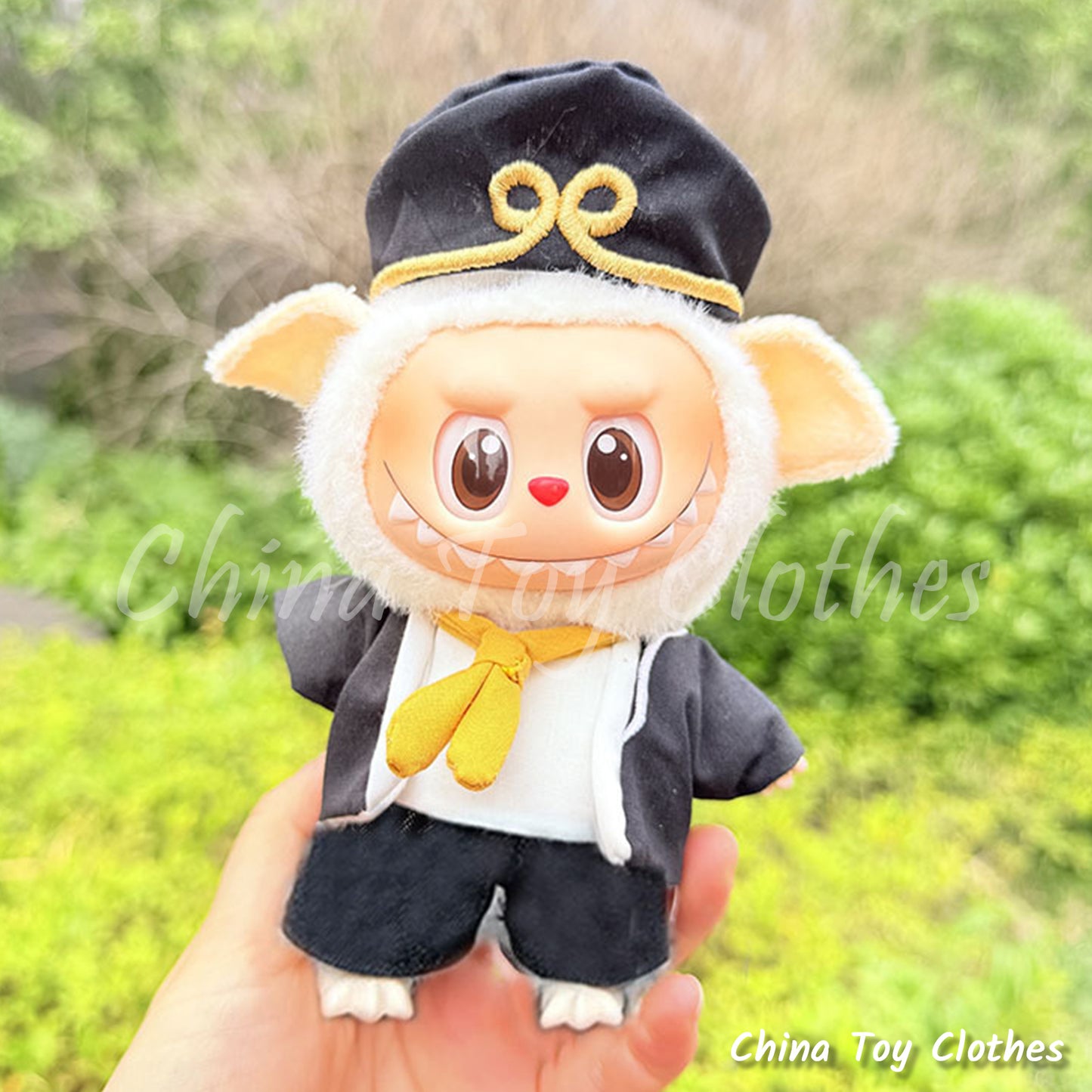 LABUBU 17cm 怪獸毛絨公仔衣帥哥漫畫風格 4 件套無玩具