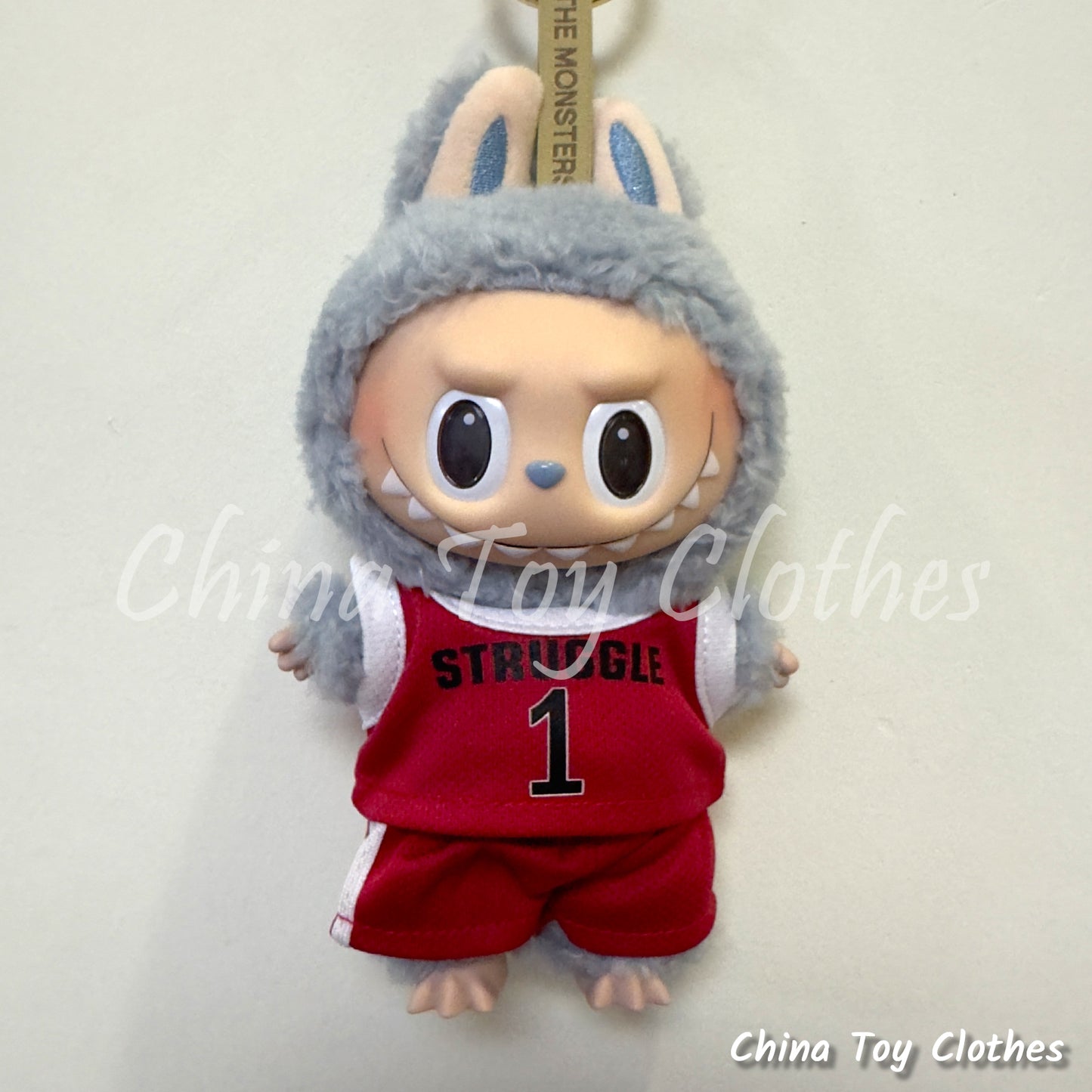 LABUBU 17cm Les Monstres Peluche Poupée Vêtements Lutte N°1 Basketball Sportsware PAS DE JOUET