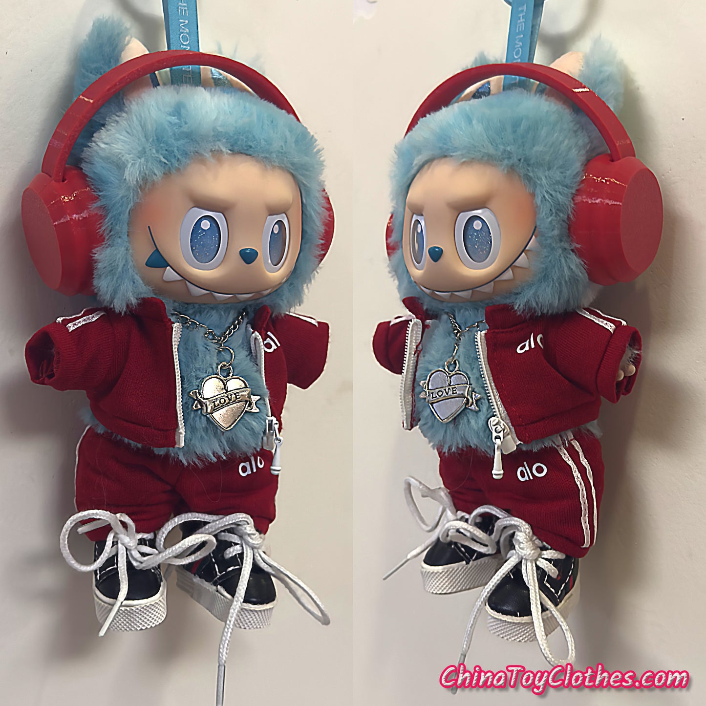 LABUBU 17cm 怪獸毛絨公仔衣帥哥漫畫風格 4 件套無玩具
