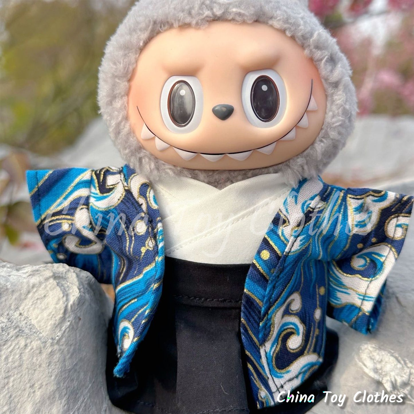 LABUBU 17cm The Monsters Plush Doll Clothes Lovely Japanese Boy Style Kimono NO TOY