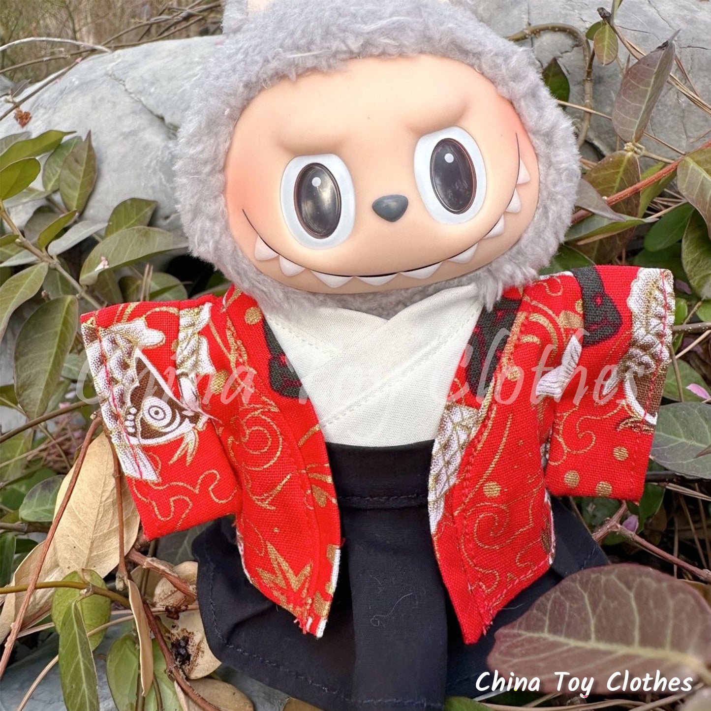 LABUBU 17cm The Monsters Plush Doll Clothes Lovely Japanese Boy Style Kimono NO TOY