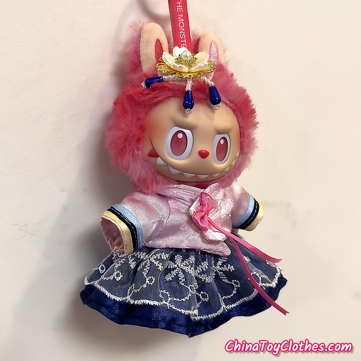 LABUBU 17cm The Monsters Plush Doll Handmade Clothes Cute Traditional Korea Outfit NO TOY