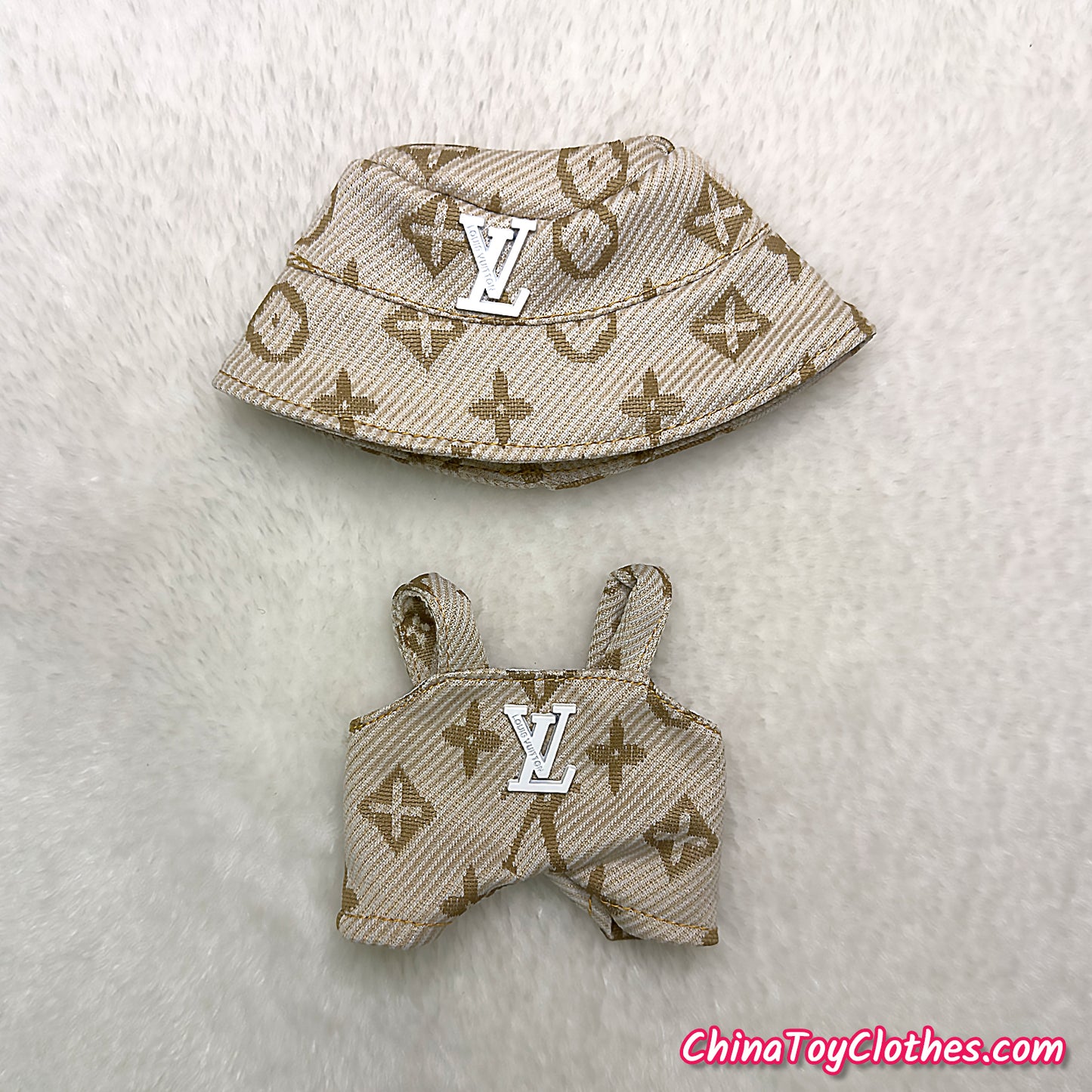 LABUBU 17cm The Monsters Plush Doll Clothes VV Fashion with Hat Outfit NO TOY