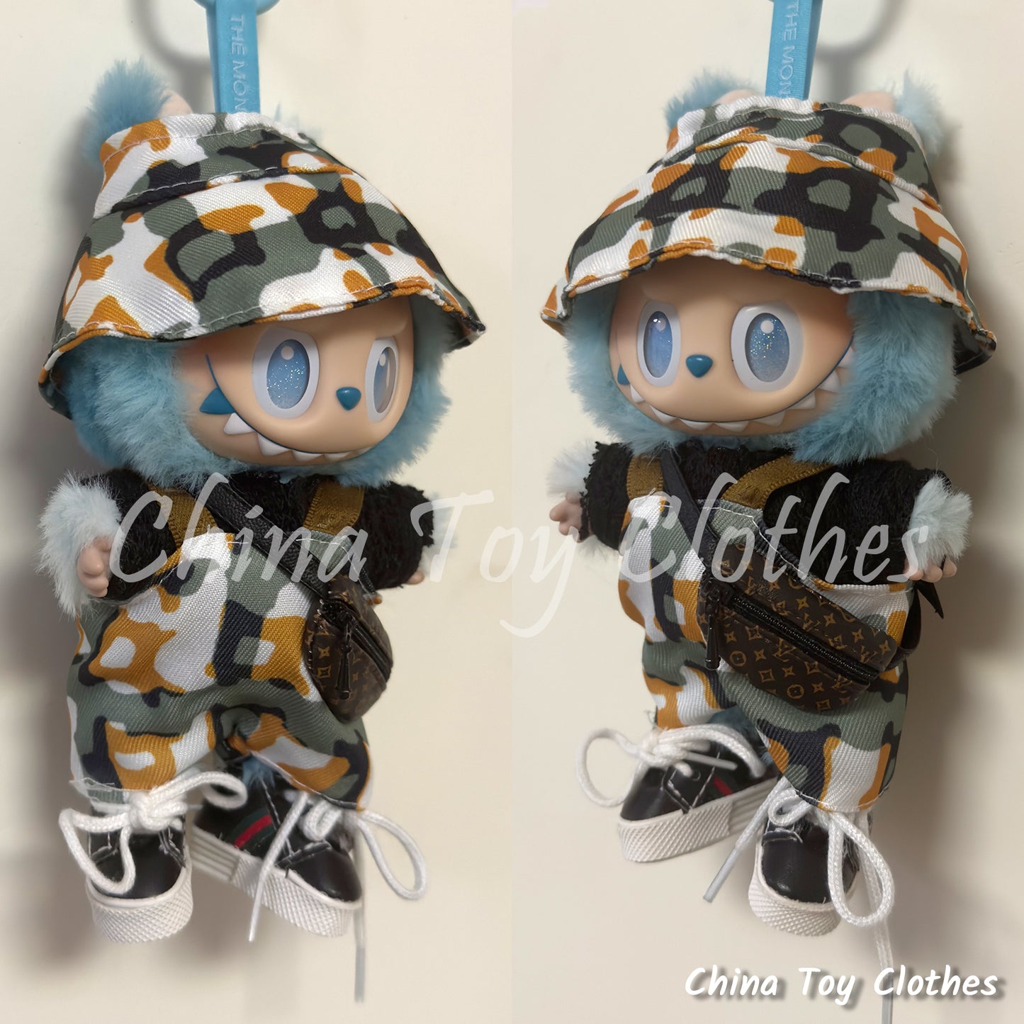 LABUBU 17cm 怪獸毛絨公仔衣帥哥漫畫風格 4 件套無玩具