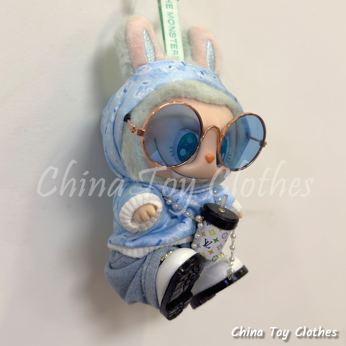 LABUBU 17cm 怪獸毛絨公仔衣帥哥漫畫風格 4 件套無玩具
