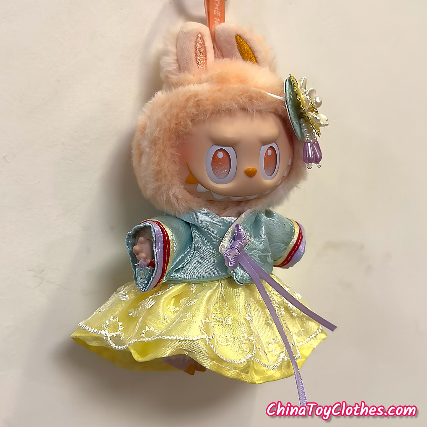 LABUBU 17cm The Monsters Plush Doll Handmade Clothes Cute Traditional Korea Outfit NO TOY