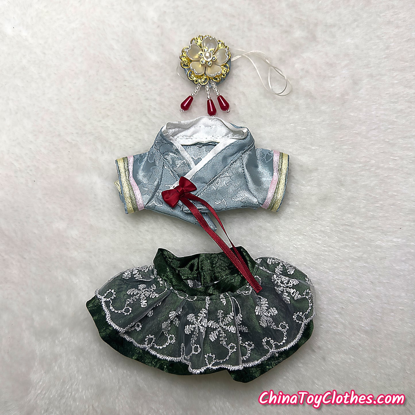 LABUBU 17cm The Monsters Plush Doll Handmade Clothes Cute Traditional Korea Outfit NO TOY