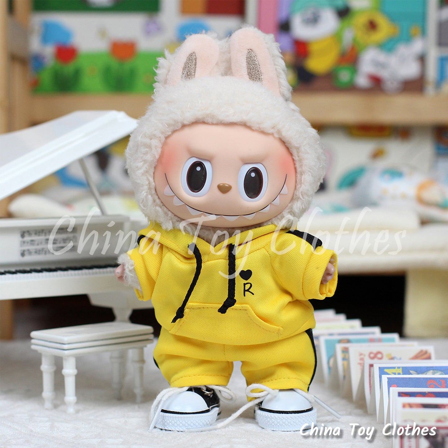 LABUBU 17cm Les Monstres Peluche Poupée Vêtements Beau Mec Style Manga 4 articles dans un costume PAS DE JOUET