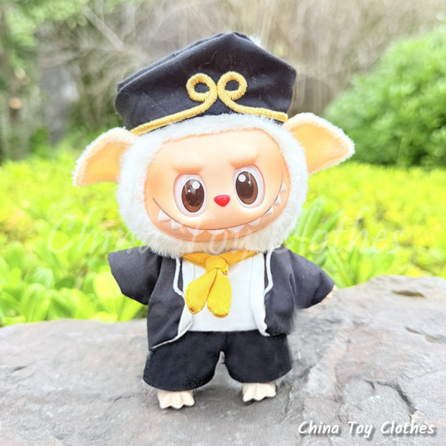 LABUBU 17cm 怪獸毛絨公仔衣帥哥漫畫風格 4 件套無玩具