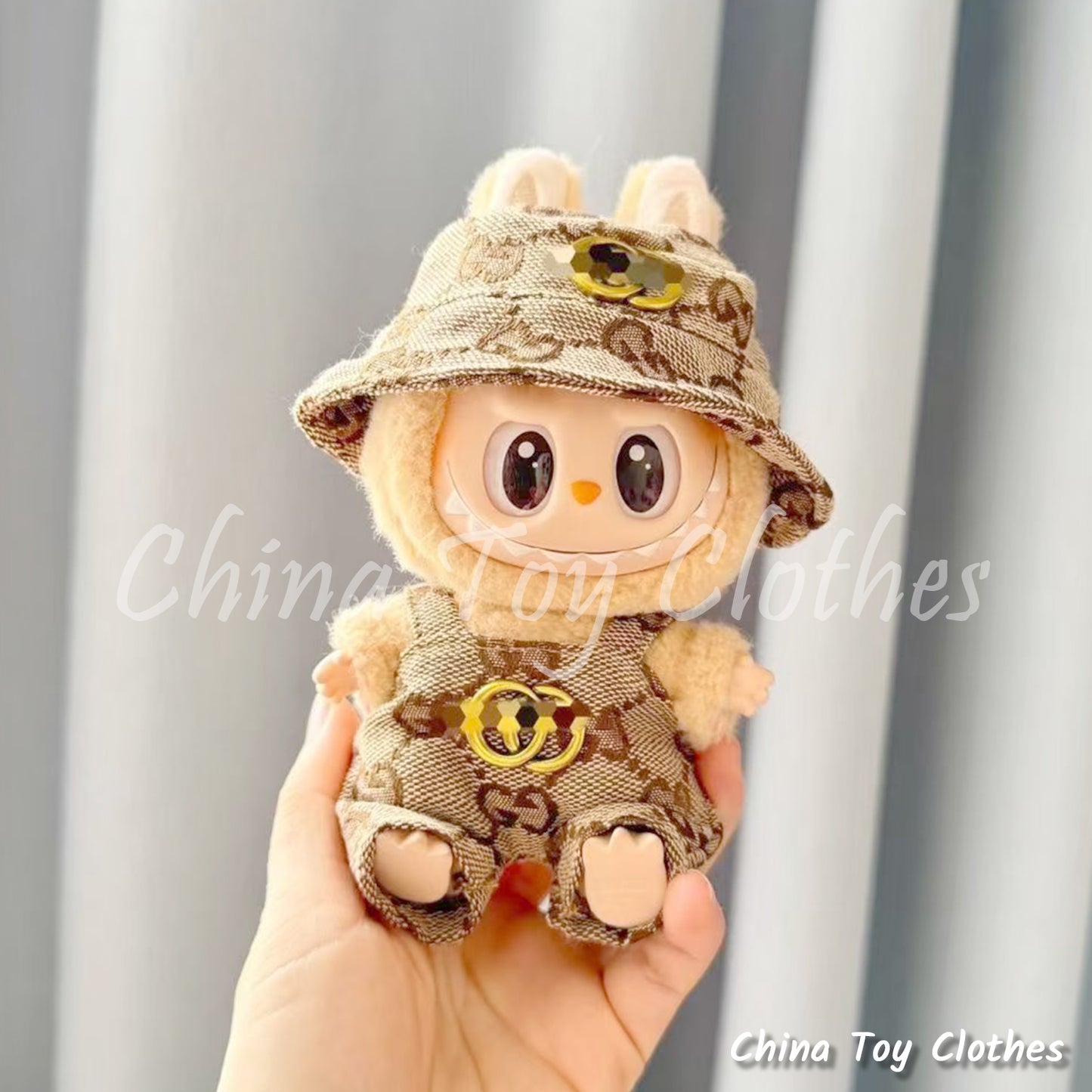 LABUBU 17cm The Monsters Plush Doll Clothes Cute Rich Dolls GG Suit NO TOY