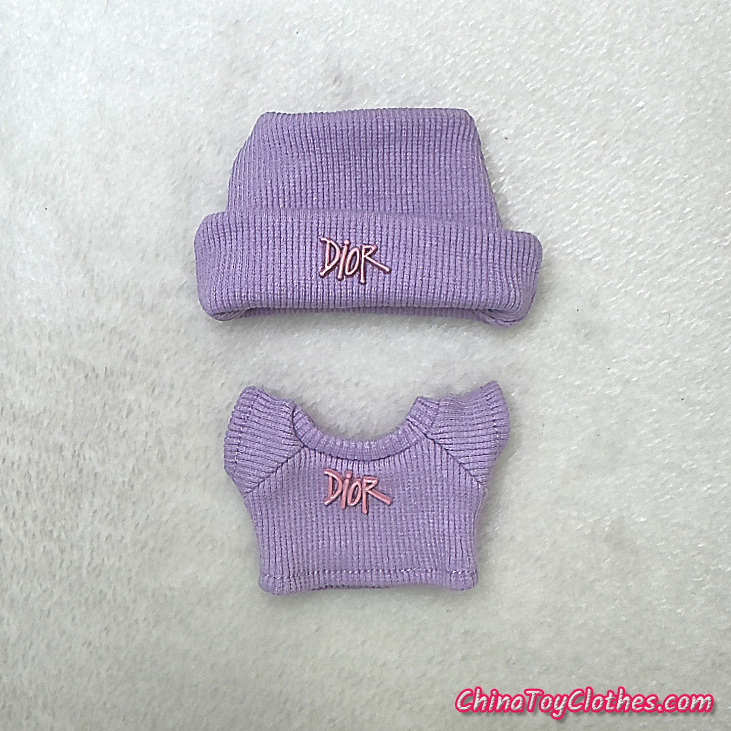 LABUBU 17cm The Monsters Plush Doll Handmade Cute Purple DD Sweater Glasses NO TOY