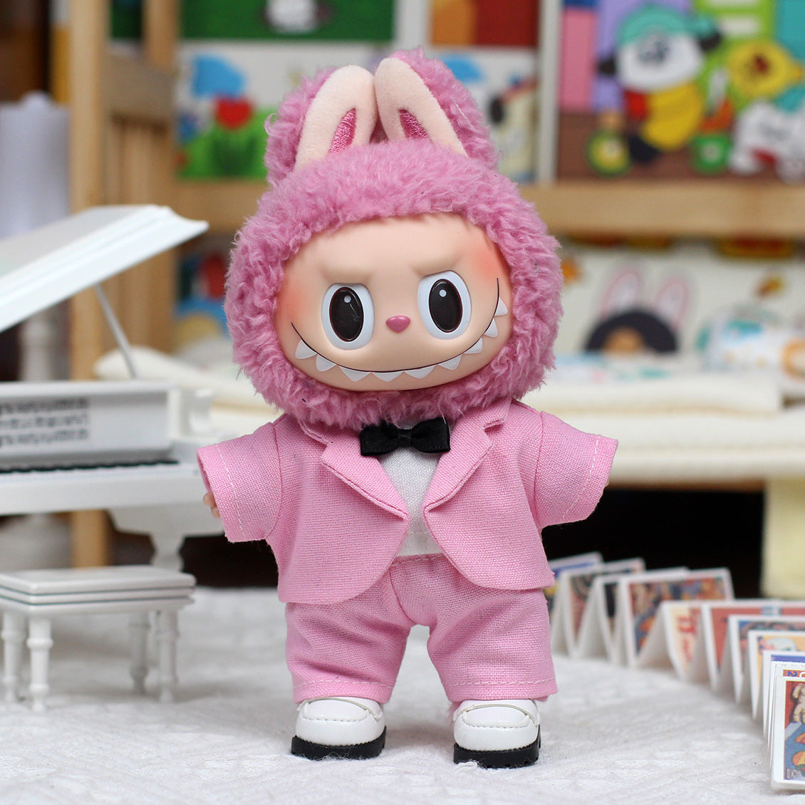 LABUBU 17cm Les Monstres Peluche Poupée Vêtements Beau Mec Style Manga 4 articles dans un costume PAS DE JOUET