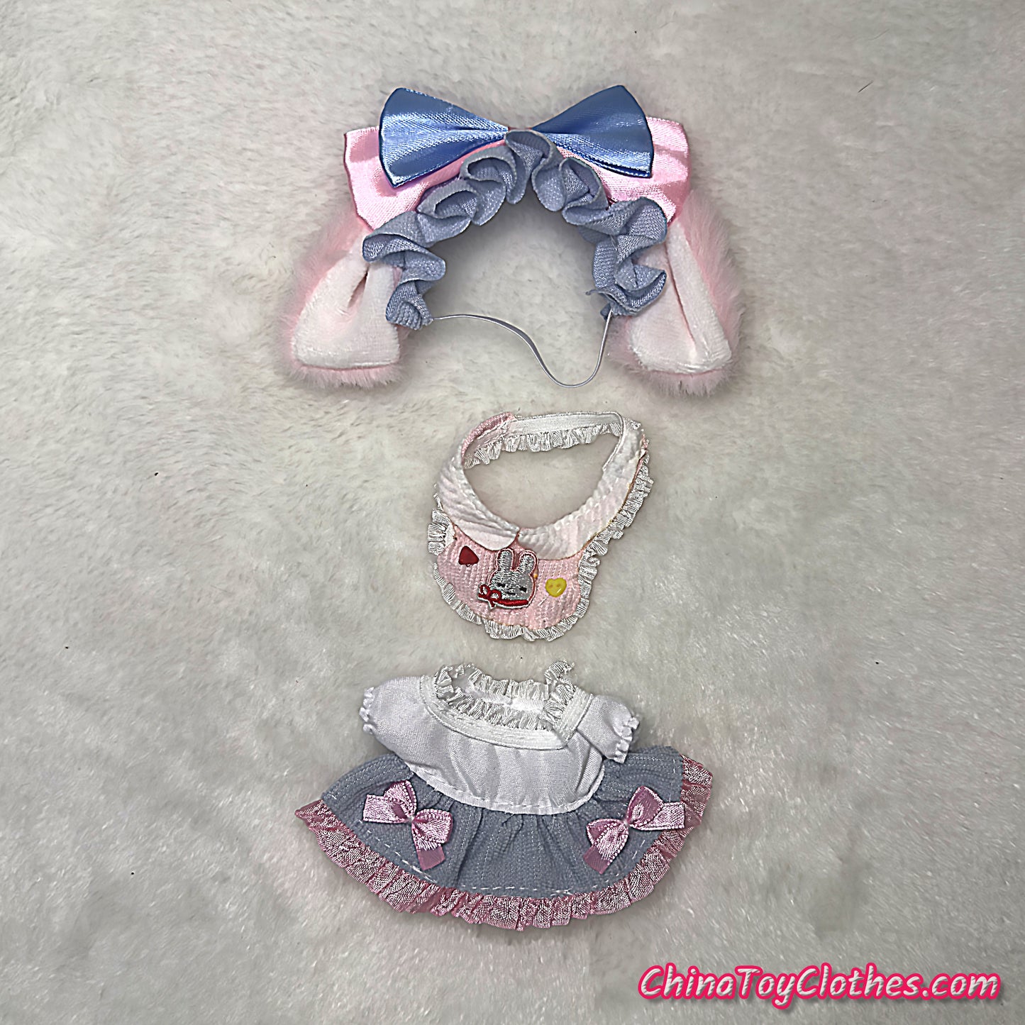 LABUBU 17cm The Monsters Plush Doll Handmade Clothes Kawaii Bunny Dress NO TOY