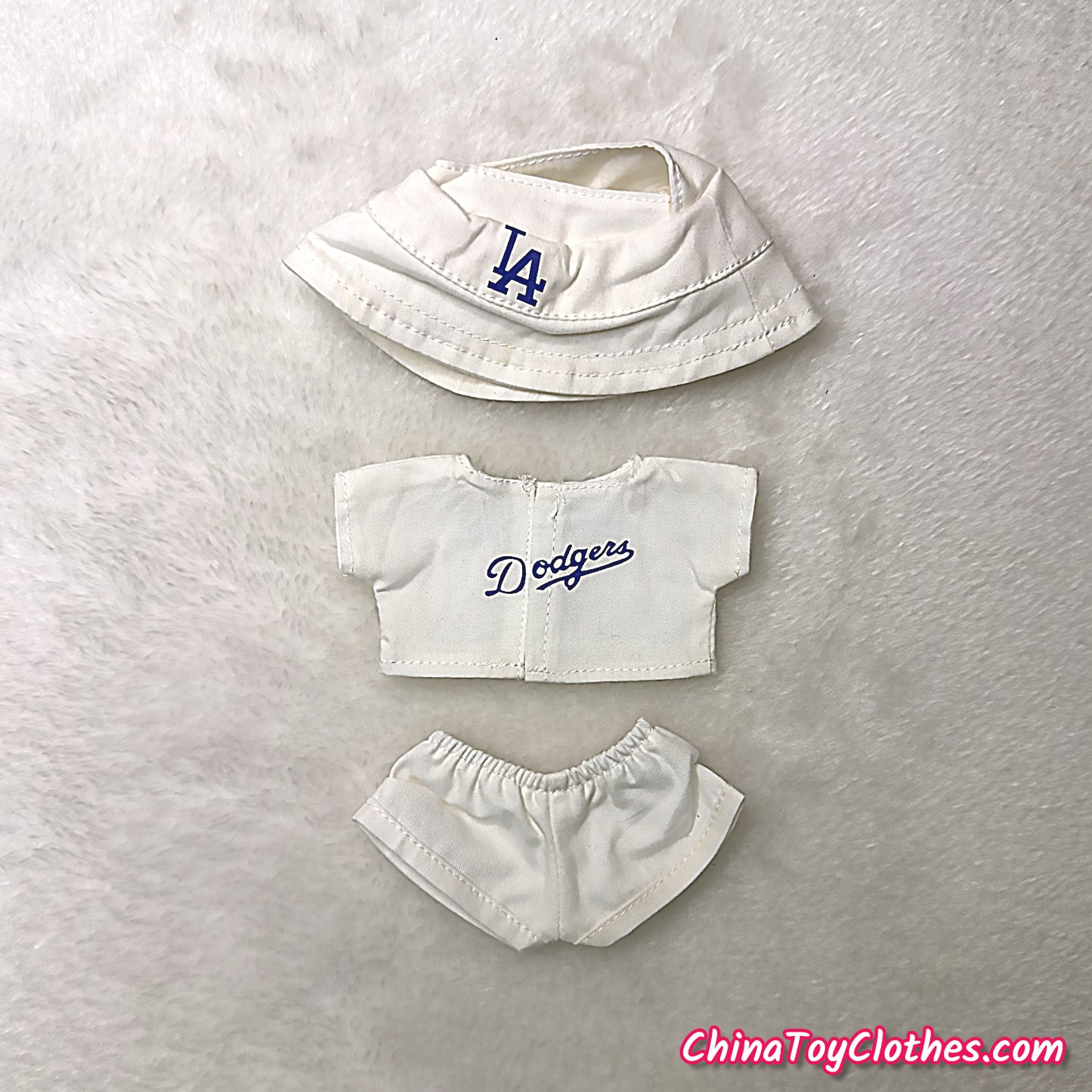 LABUBU 17cm The Monsters Plush Doll Replacing Clothes White LA Dodgers No. 5 FREEMAN Sportswear Outfit NO TOY