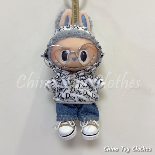 LABUBU 17cm Les Monstres Peluche Poupée Vêtements Beau Mec Style Manga 4 articles dans un costume PAS DE JOUET
