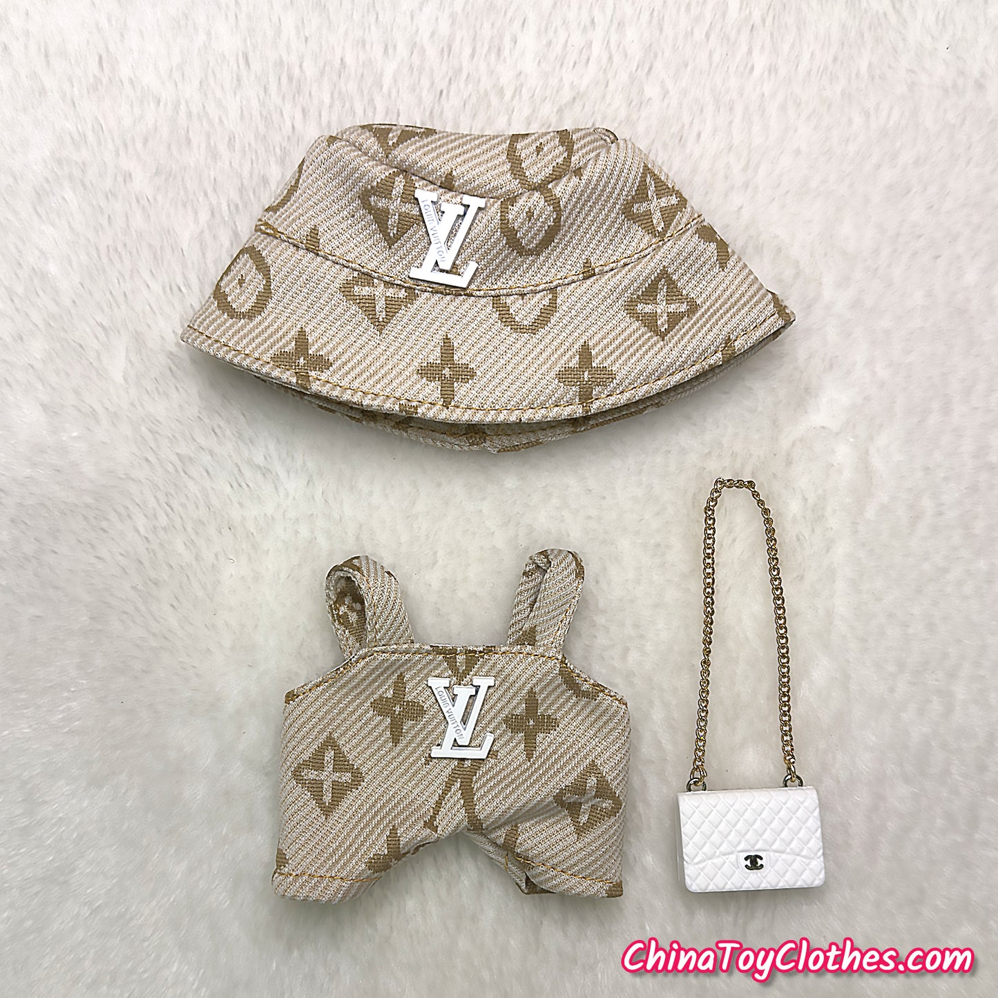 LABUBU 17cm The Monsters Plush Doll Clothes VV Fashion with Hat Outfit NO TOY