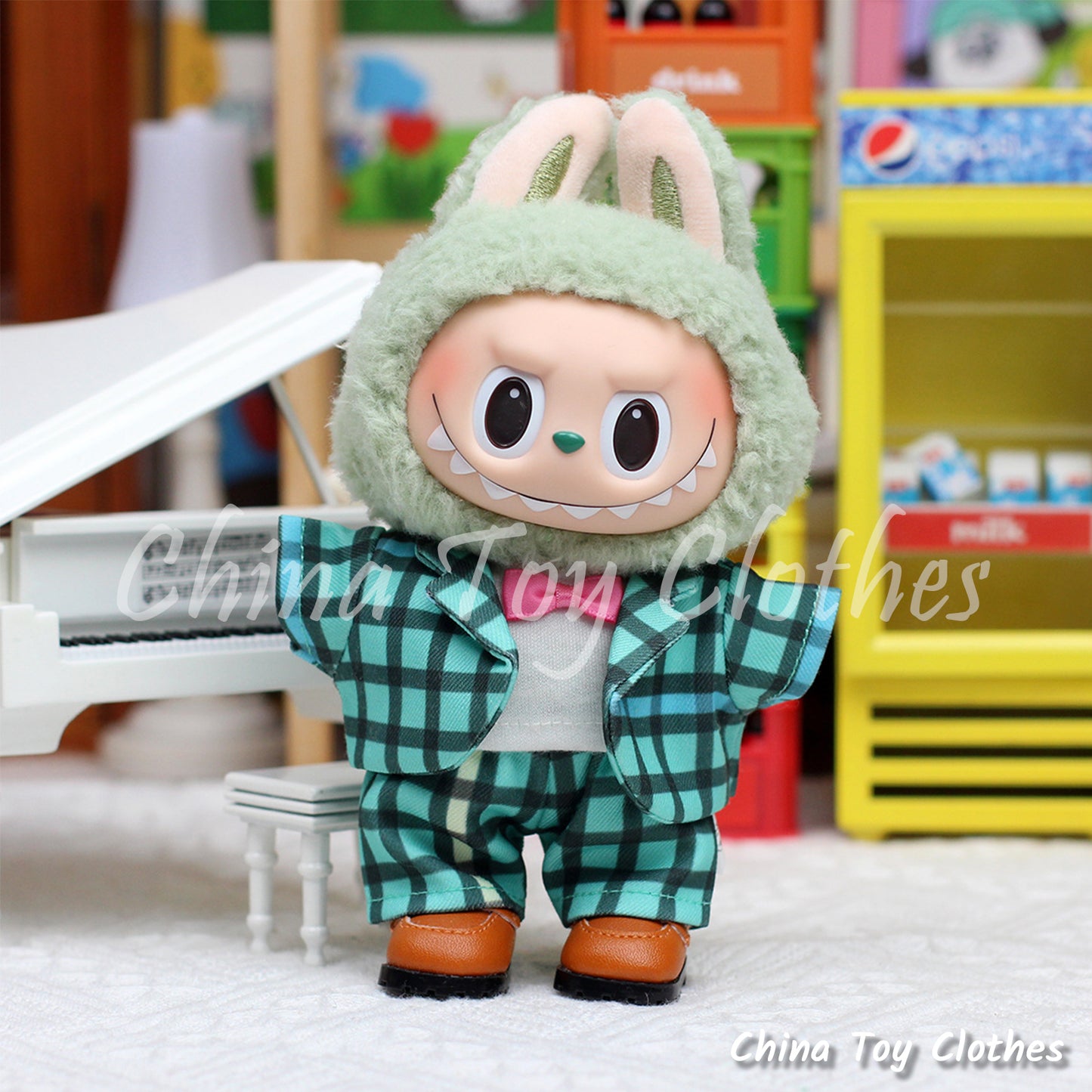 LABUBU 17cm Les Monstres Peluche Poupée Vêtements Beau Mec Style Manga 4 articles dans un costume PAS DE JOUET