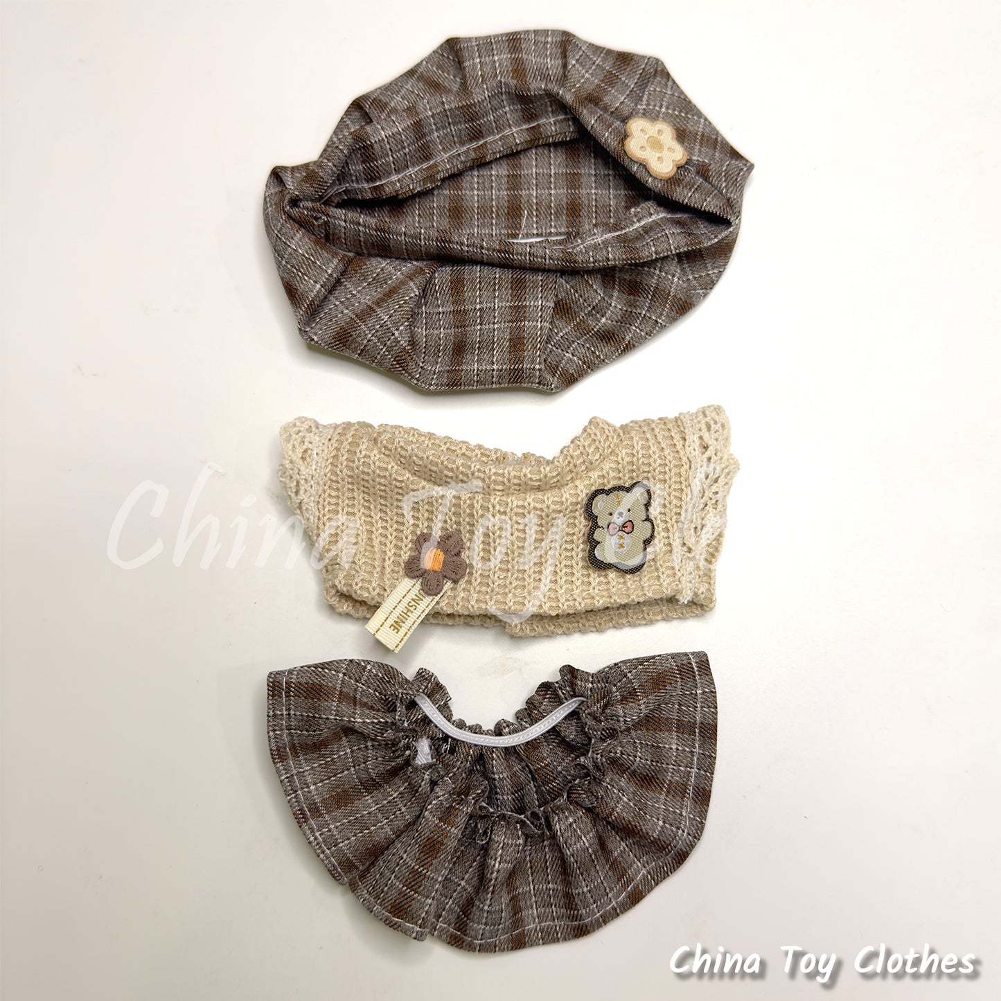 LABUBU 17cm 怪獸毛絨公仔衣帥哥漫畫風格 4 件套無玩具