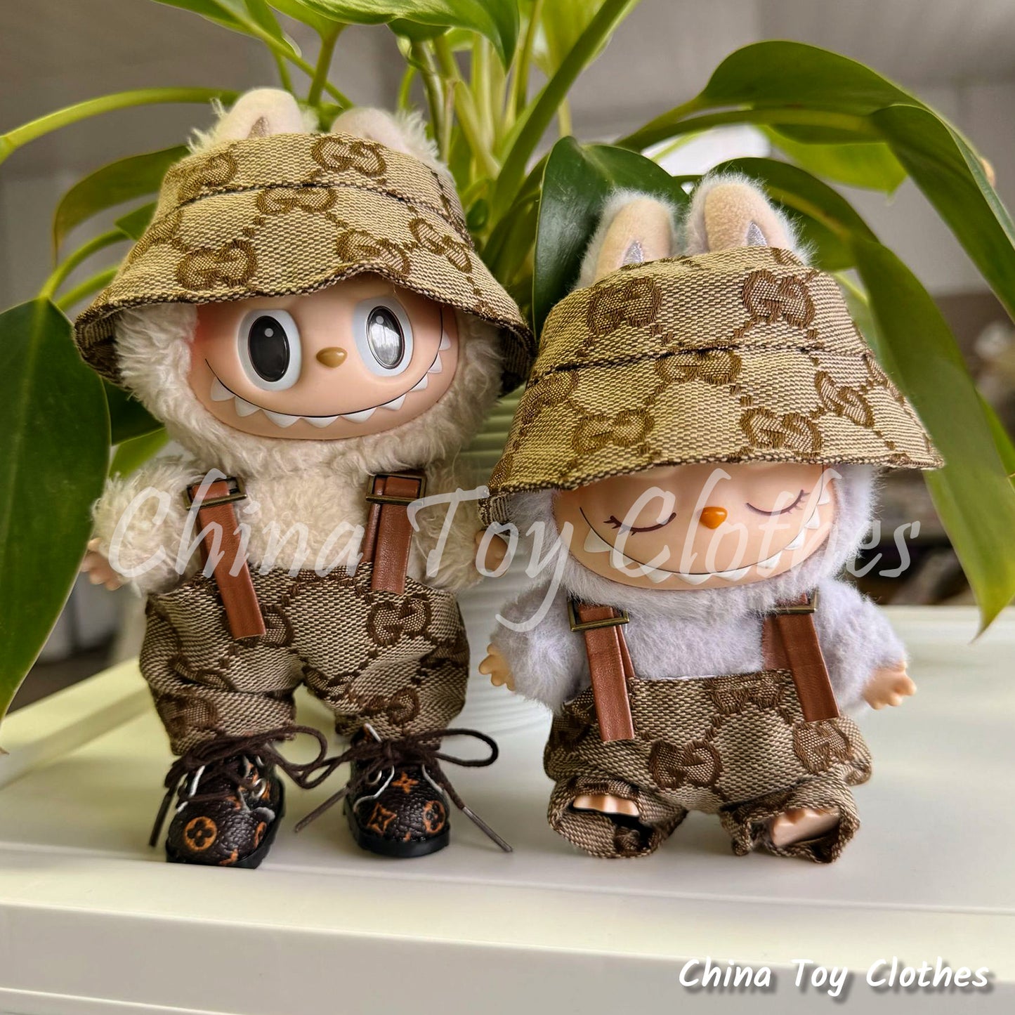 LABUBU 17cm 怪獸毛絨公仔衣帥哥漫畫風格 4 件套無玩具