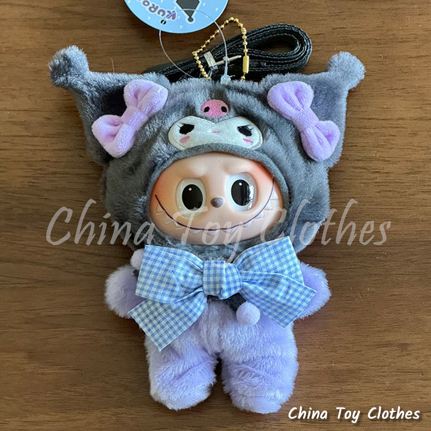 LABUBU 17cm 7inch The Monsters Plush Doll Clothes Adorable Cartoon Outfit NO TOY