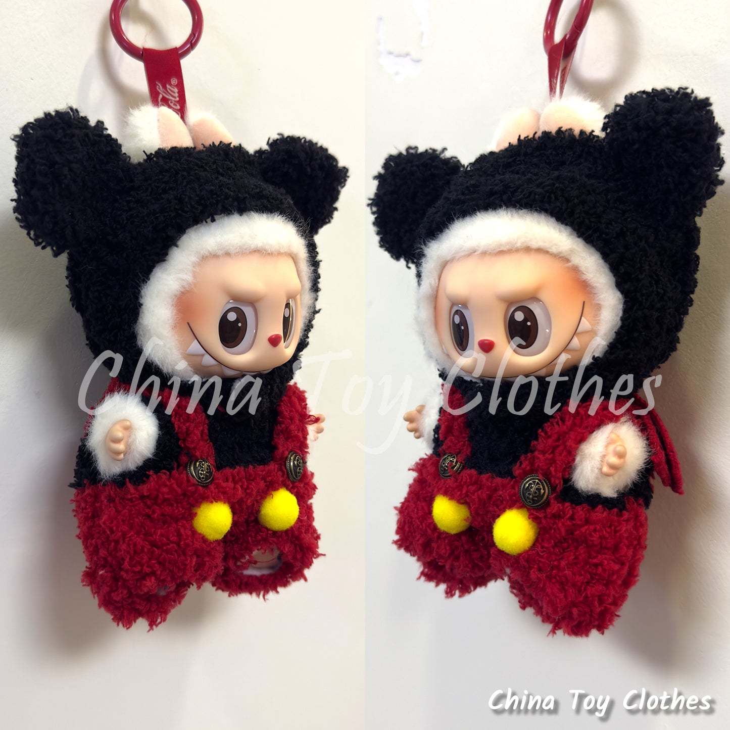 LABUBU 17cm 7inch The Monsters Plush Doll Clothes Handmade Mickey Mouse Outfit NO TOY