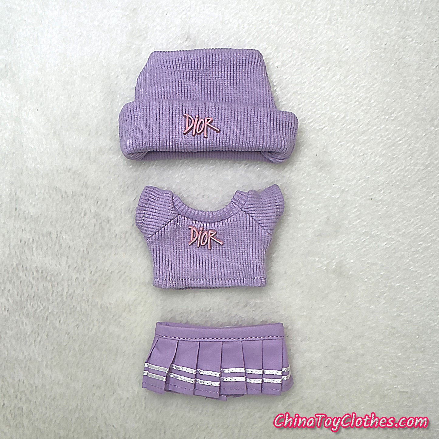 LABUBU 17cm The Monsters Plush Doll Handmade Cute Purple DD Sweater Glasses NO TOY