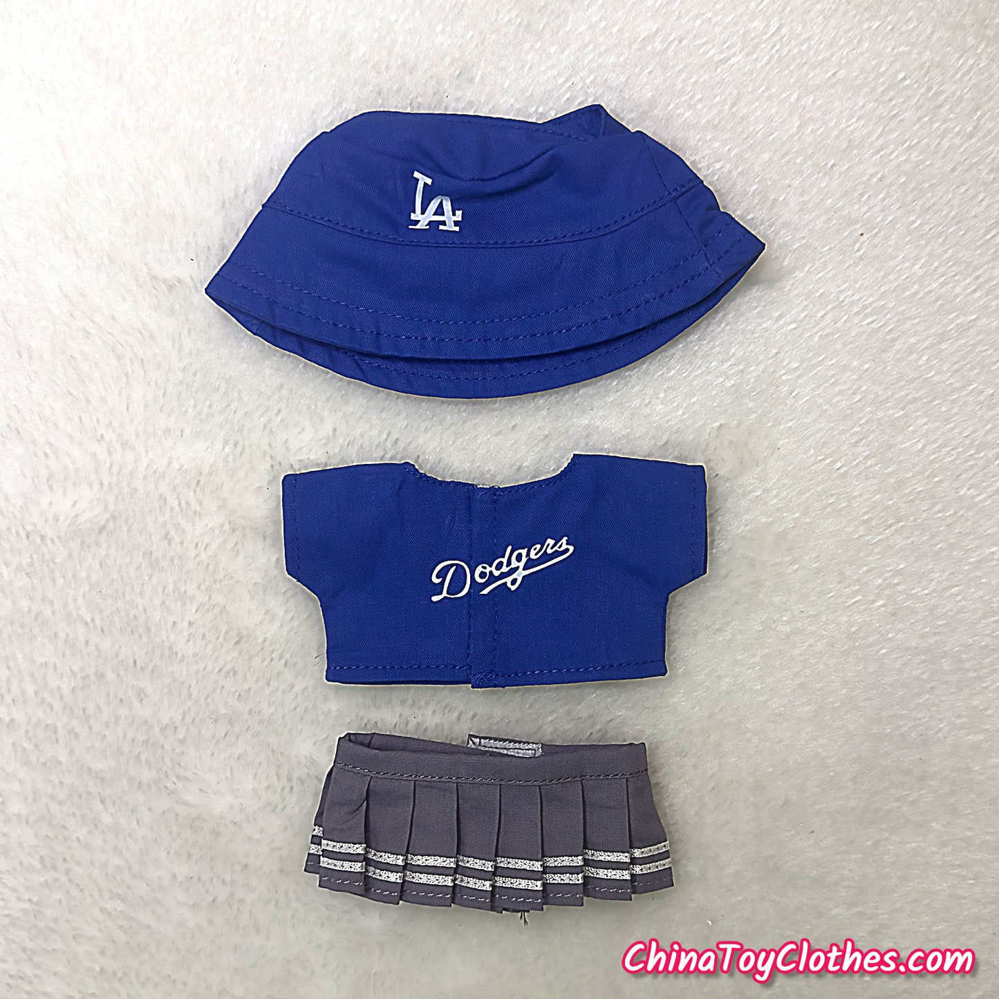LABUBU 17cm The Monsters Plush Doll Replacing Clothes Blue LA Dodgers No. 50 BETTS Sportswear Outfit NO TOY