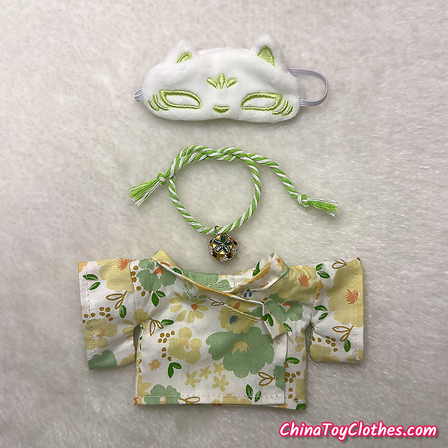 LABUBU 17cm The Monsters Plush Doll Handmade Clothes Cute Yellow Comic Outfit with Mask NO TOY