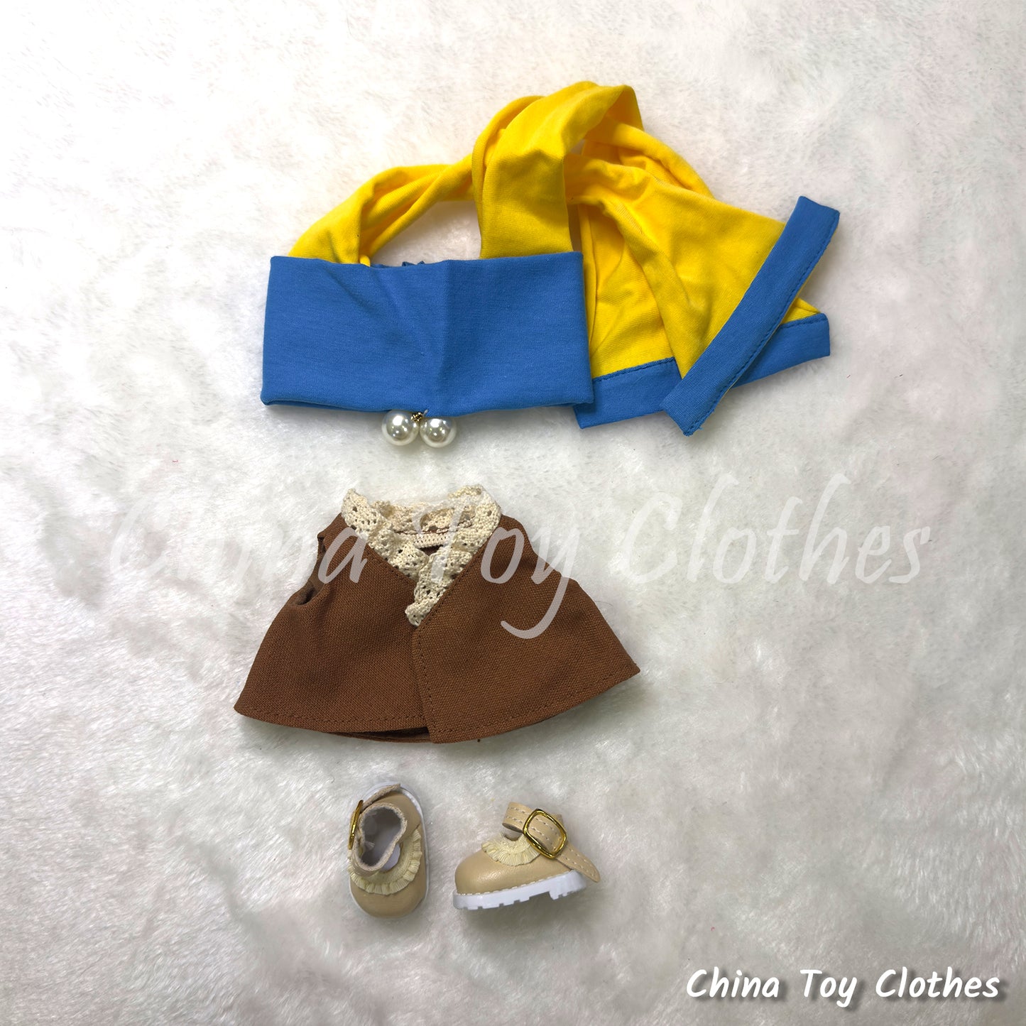 LABUBU 17cm The Monsters Plush Doll Clothes The Girl with a Pearl Earring NO TOY